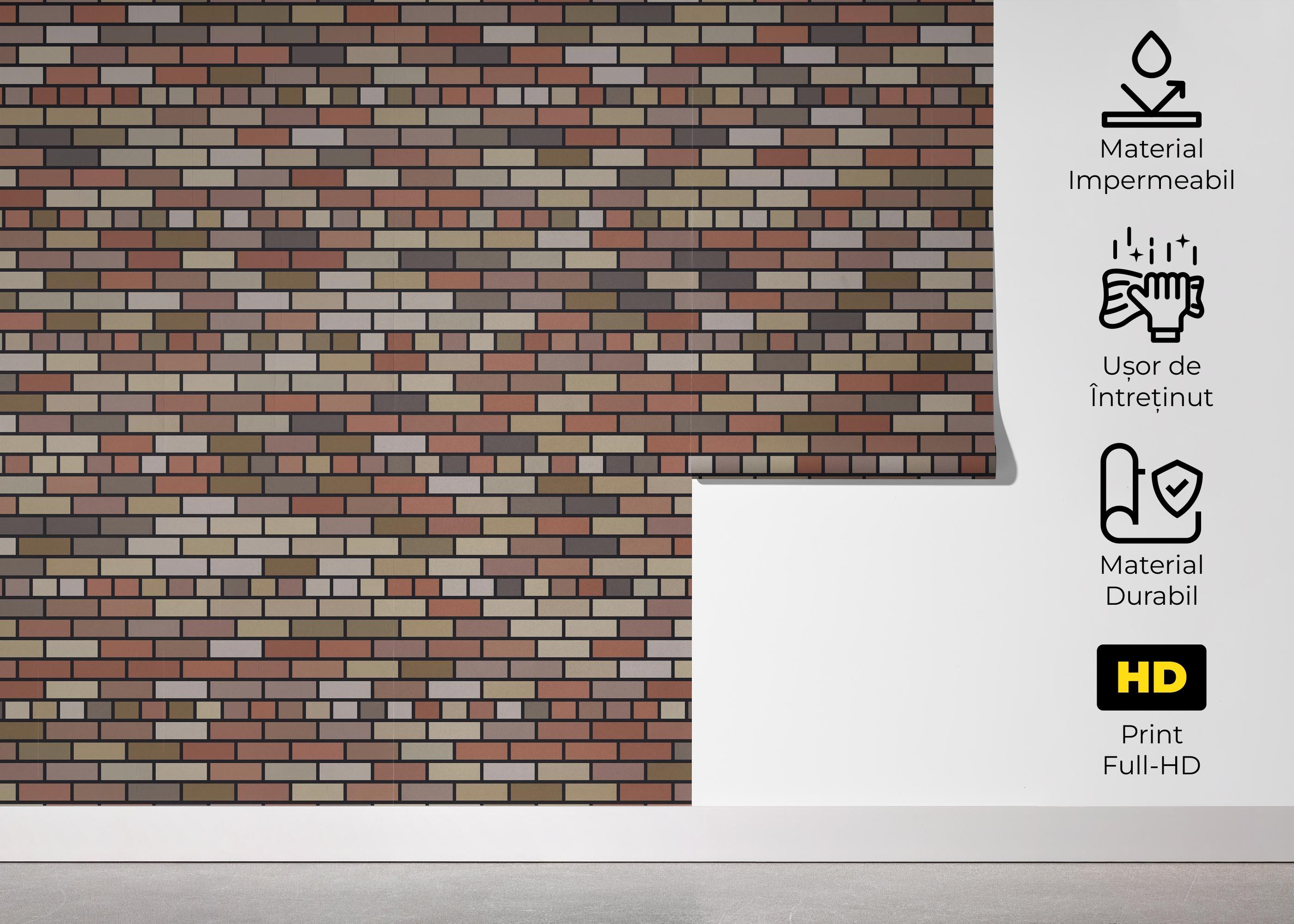 Fototapet Small Brown Brick mockup 5