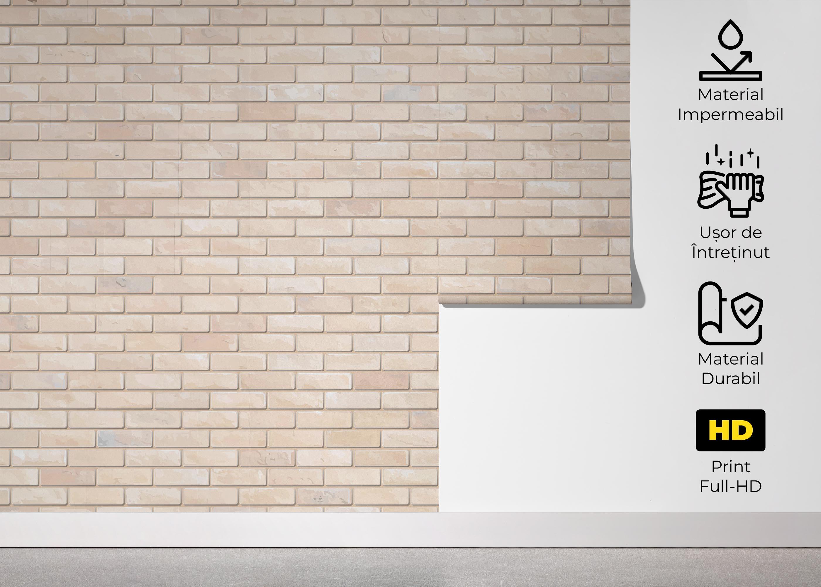 Fototapet Small Cream Bicks mockup 5