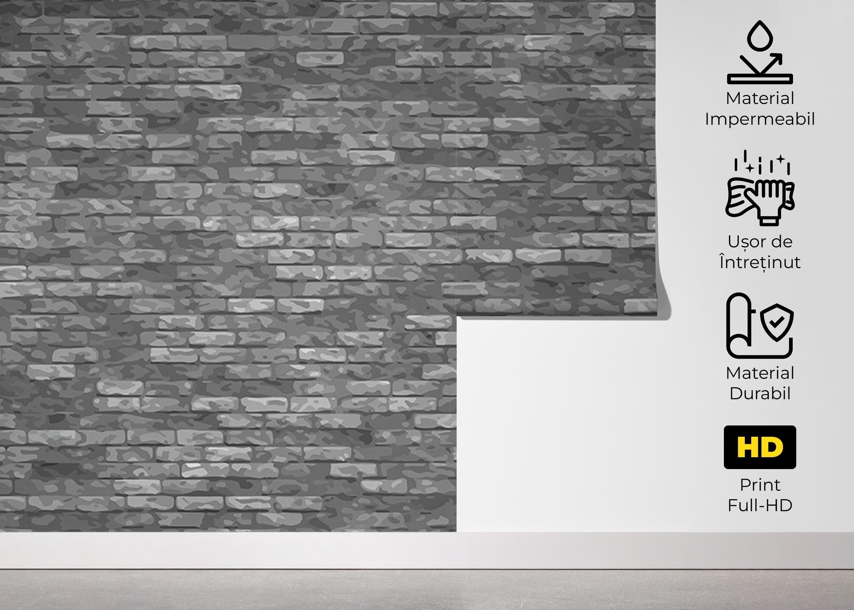 Fototapet Small Dark Grey Brick mockup 5