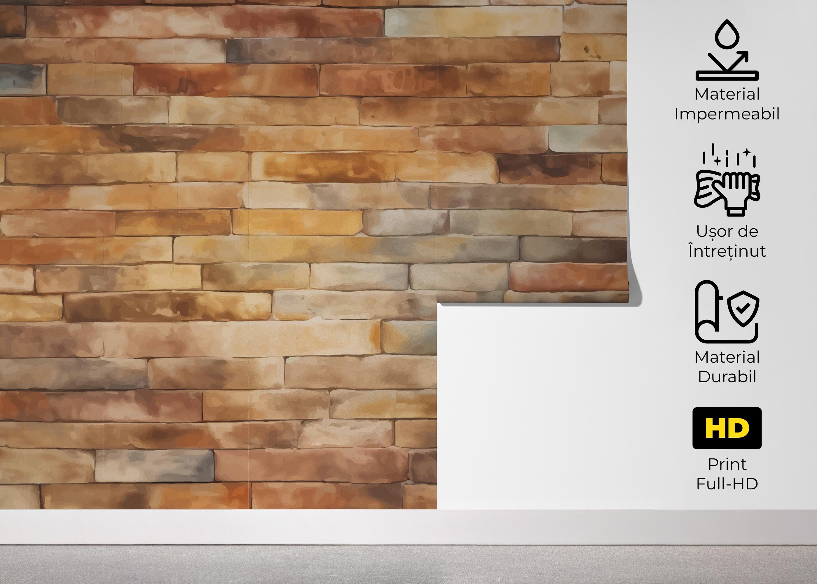 Fototapet Yellow Light Brick mockup 5