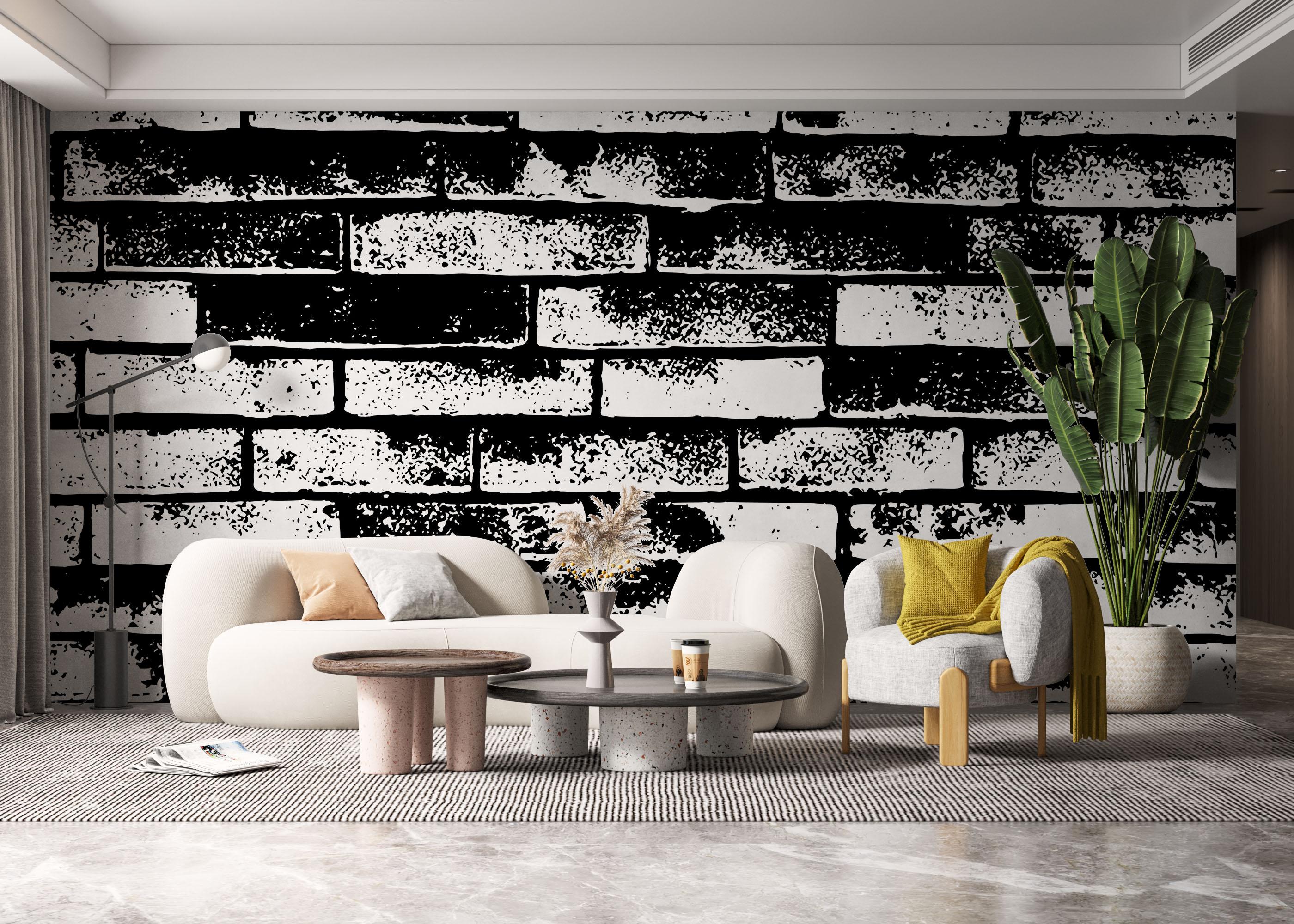 Fototapet Brick Black Spray mockup 6