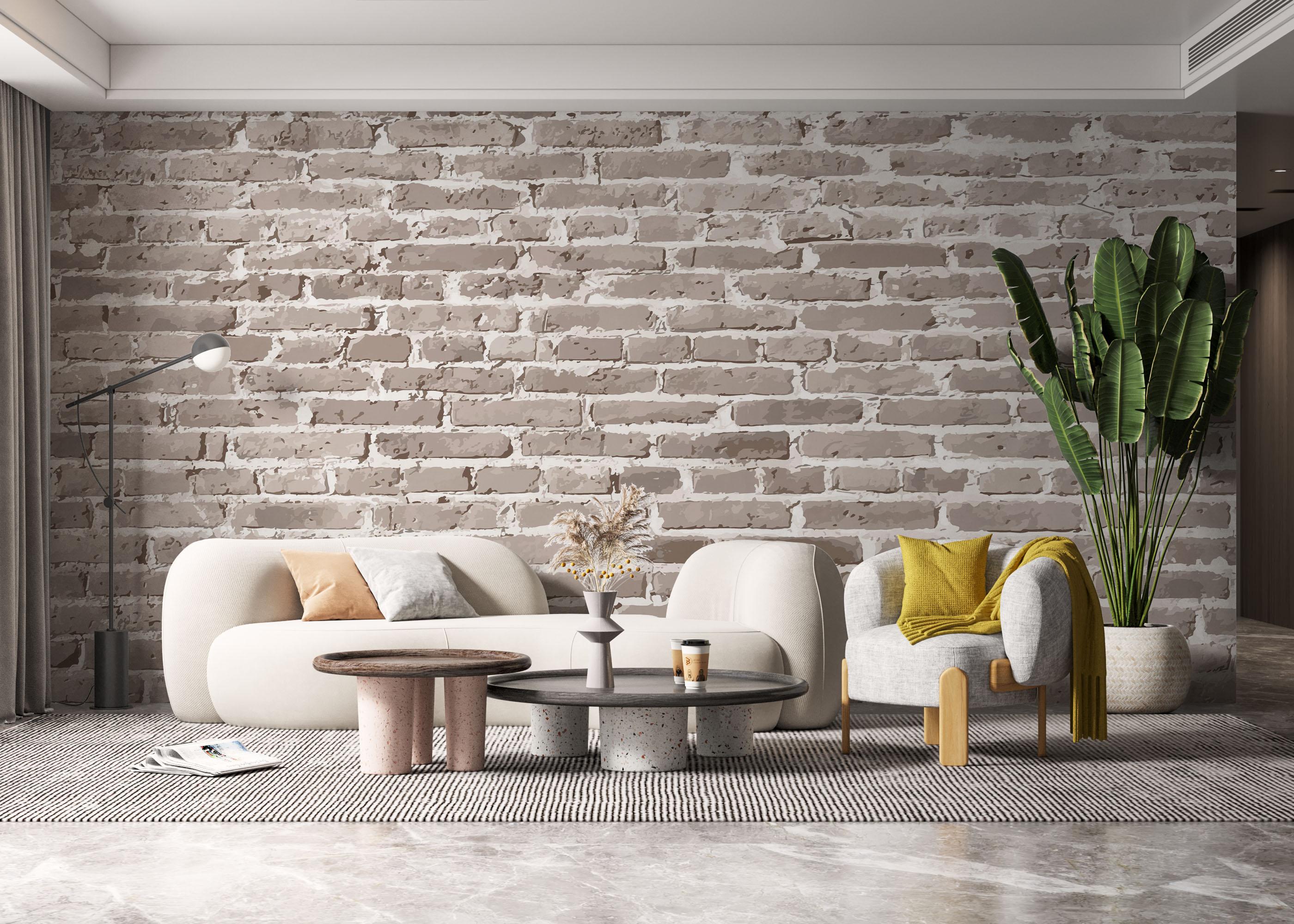 Fototapet Cream Long Brick mockup 6