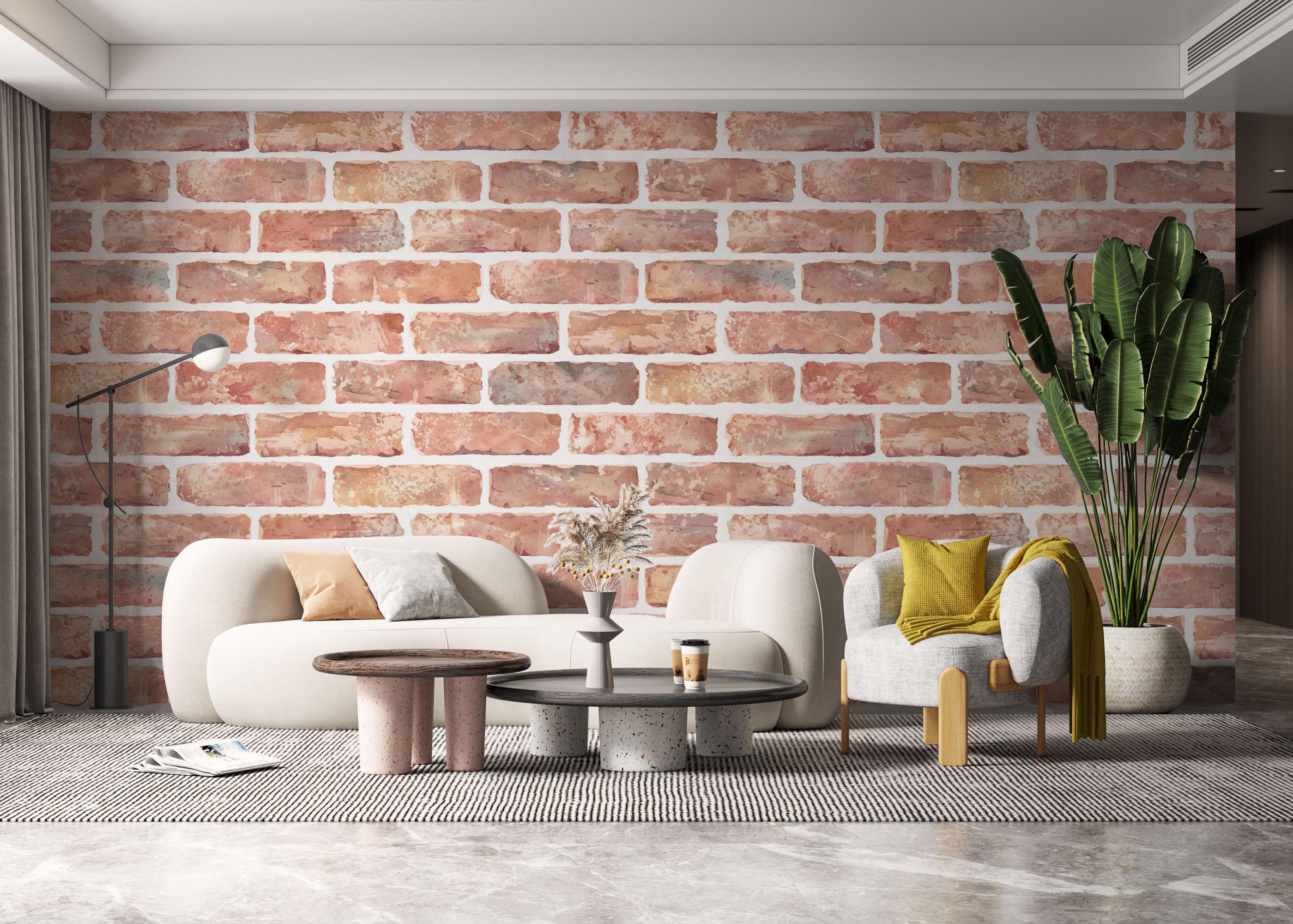 Fototapet Pastel Colors Brick mockup 6