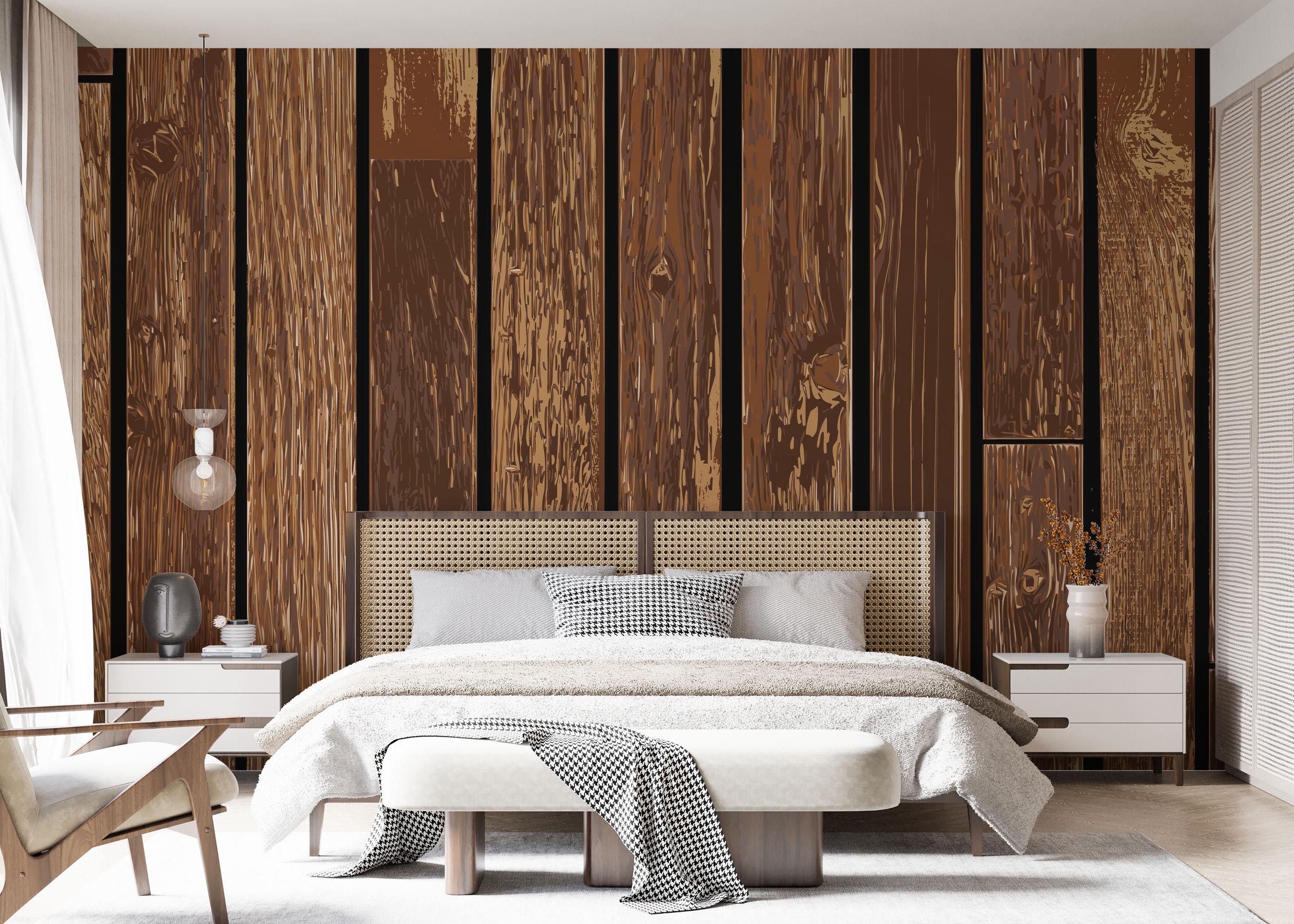 Fototapet Black Brown Wood mockup 7