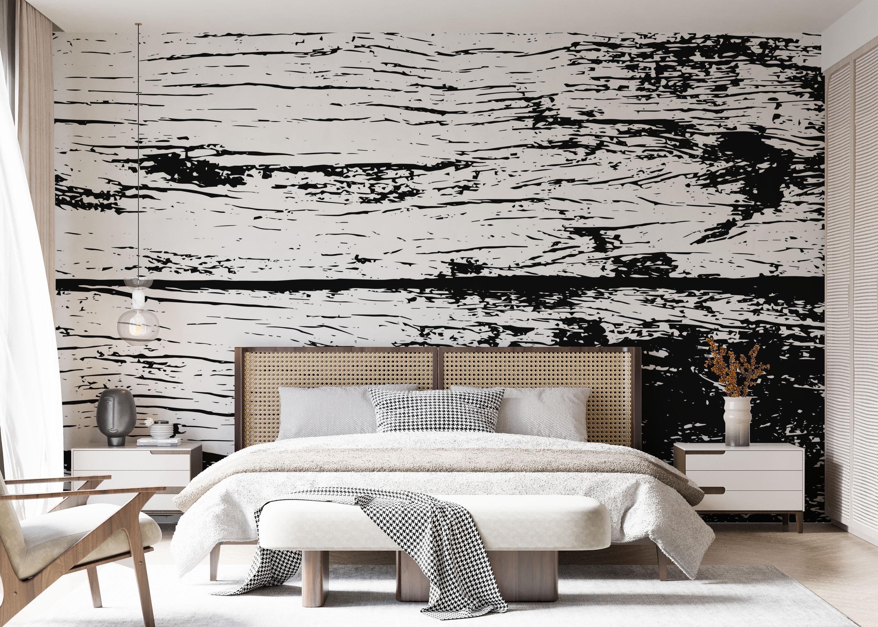 Fototapet Black White Wood mockup 7