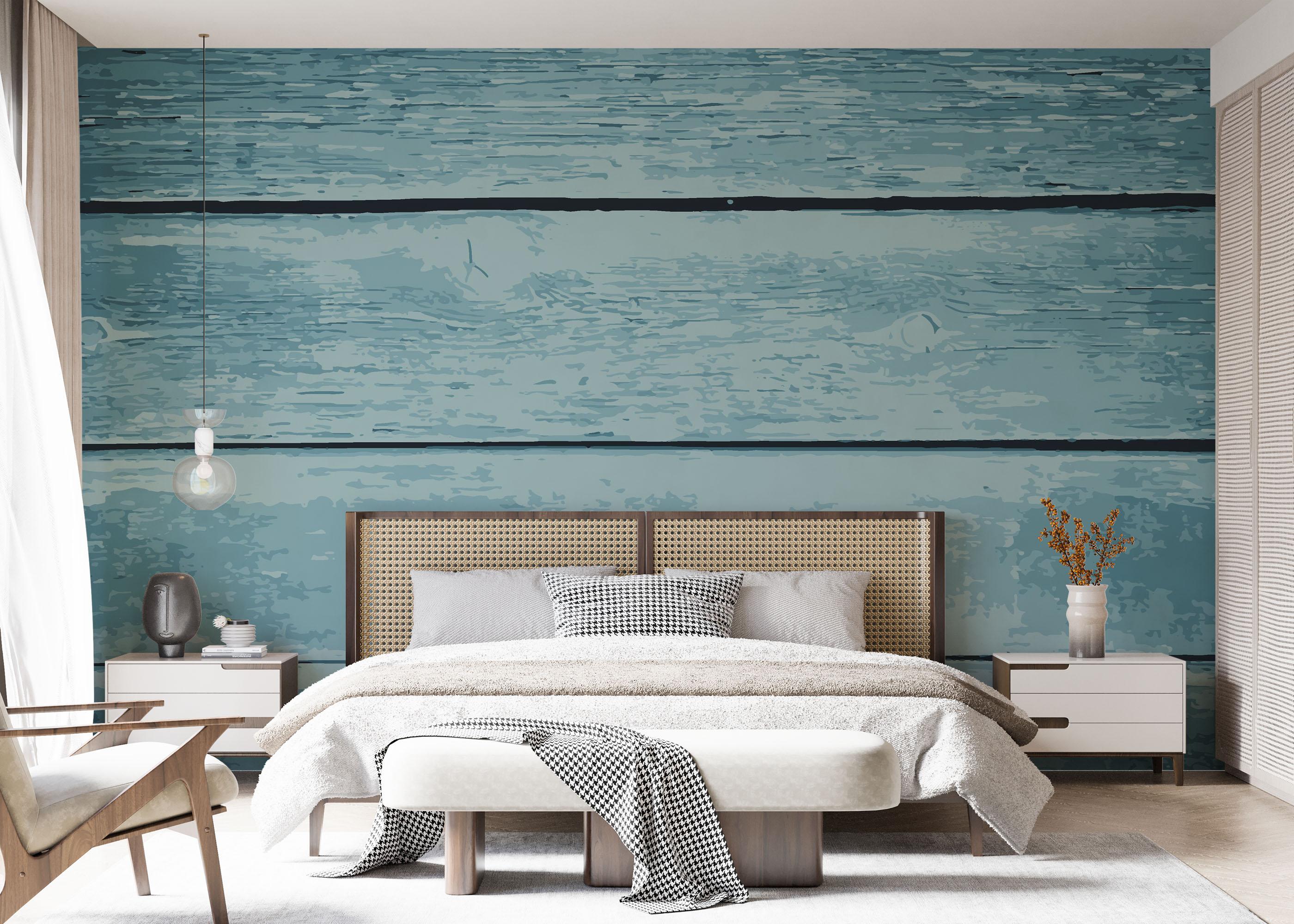 Fototapet Blue Nice Wood mockup 7