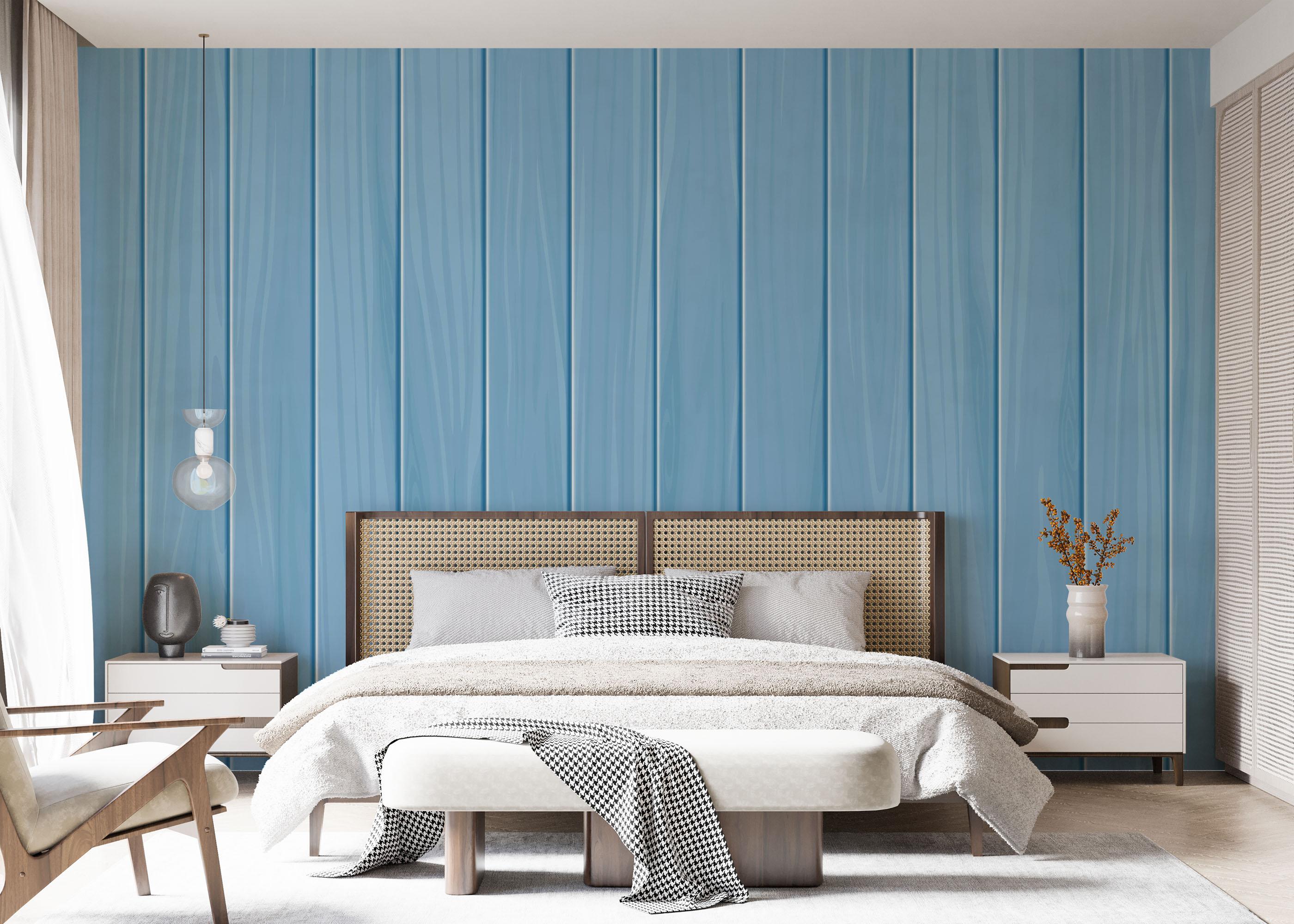 Fototapet Light Blue Wood mockup 7