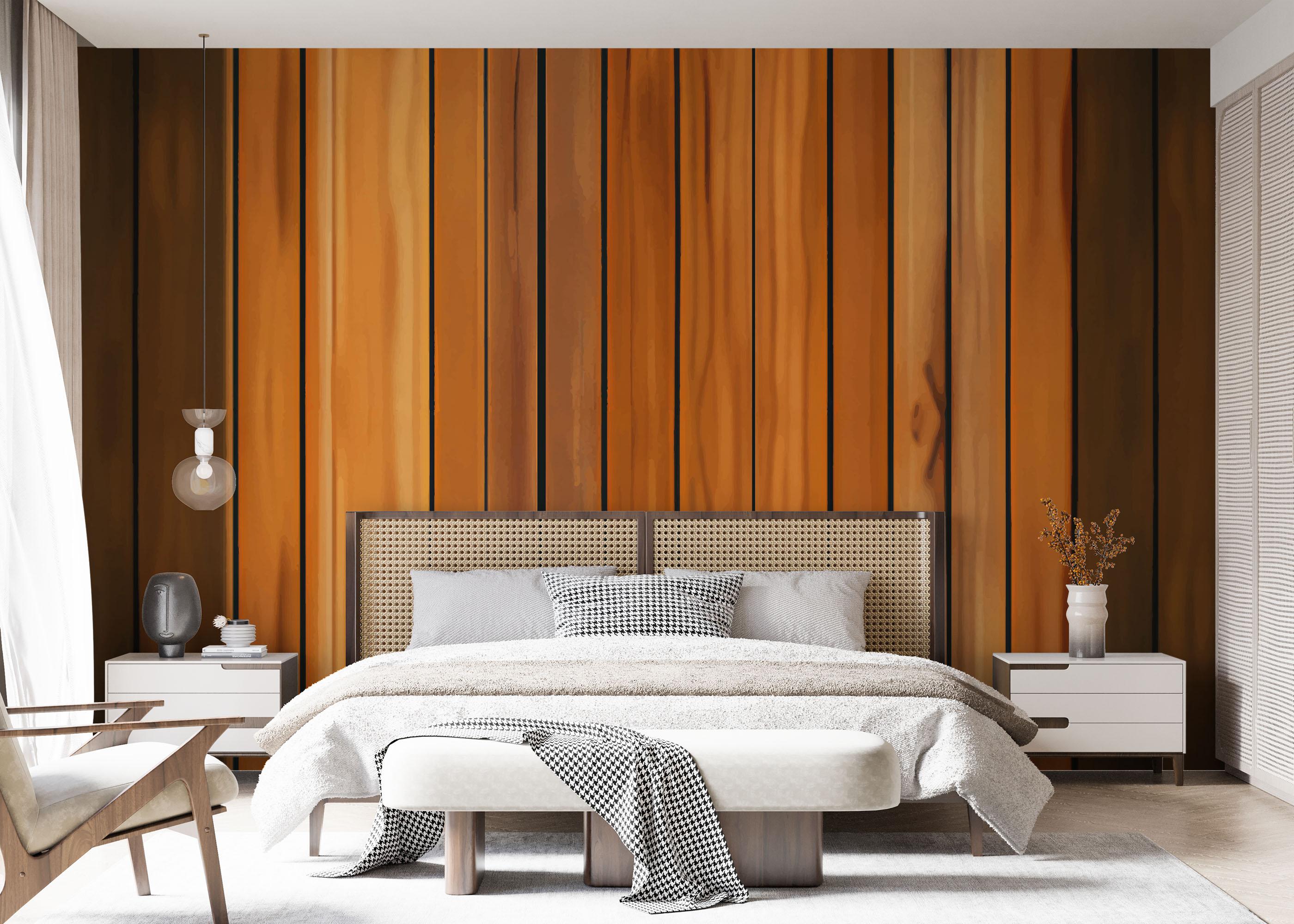 Fototapet Orange Brown Wood mockup 7