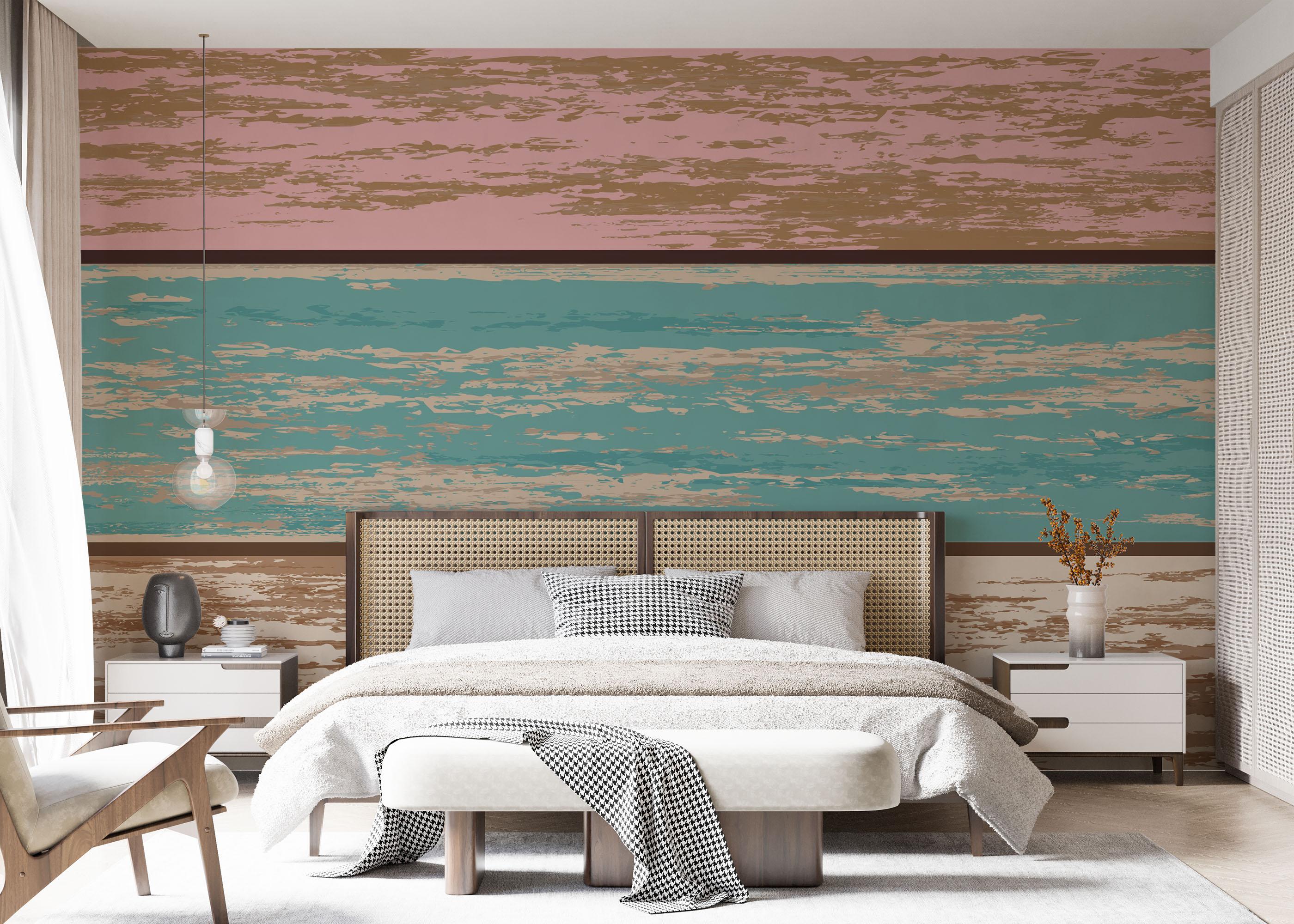 Fototapet Pink Blue Wood mockup 7