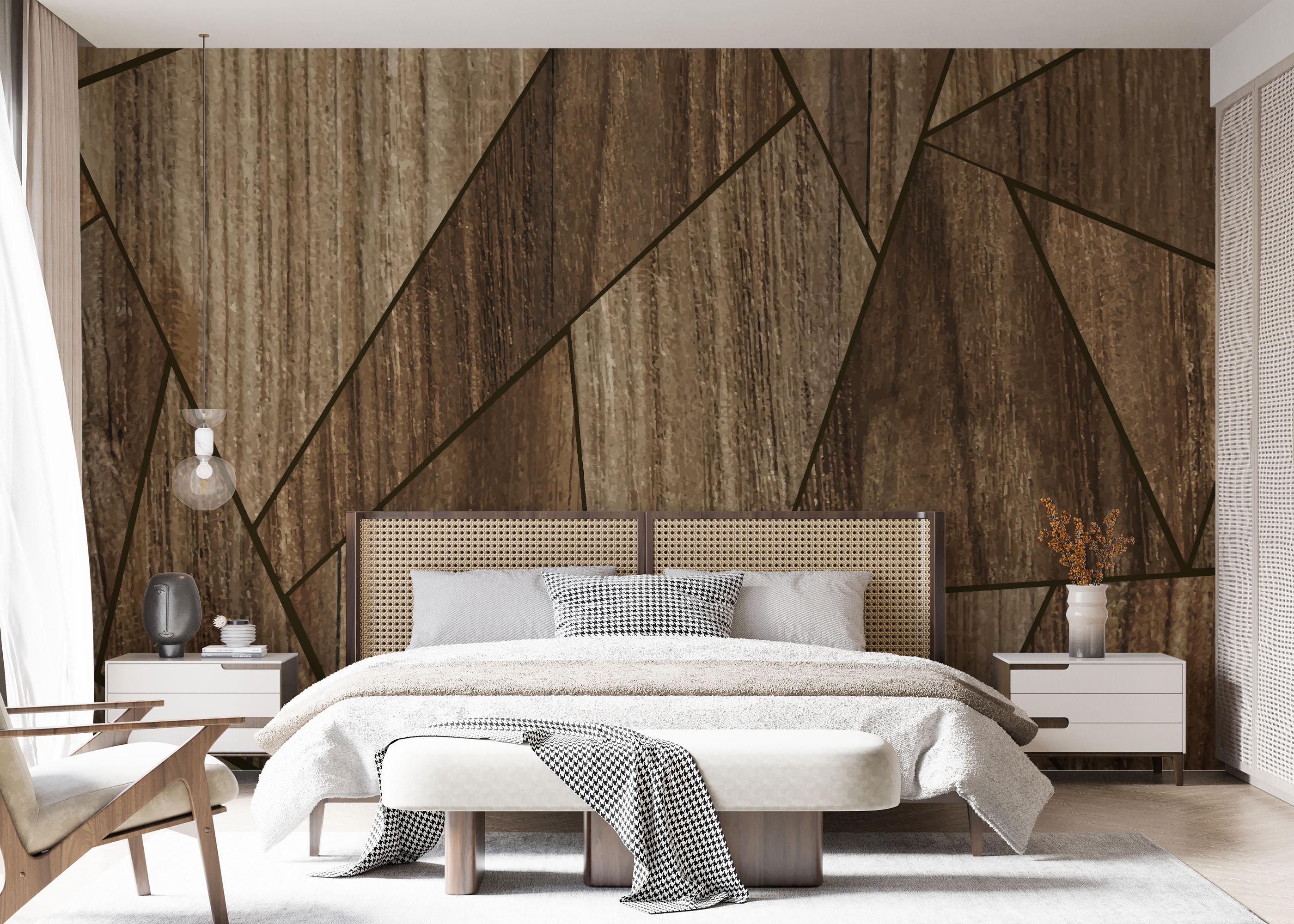 Fototapet Wood Triangle mockup 7