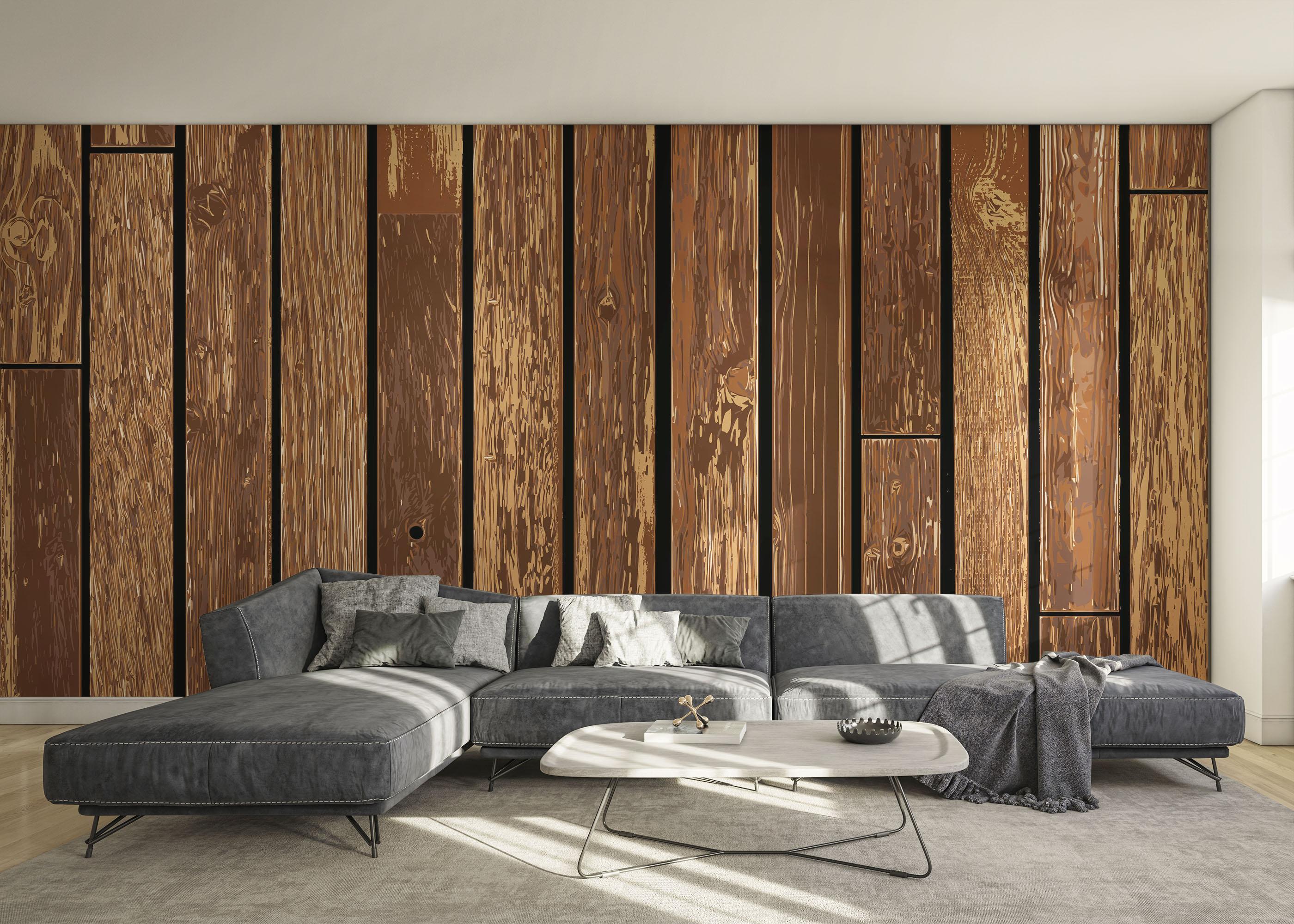 Fototapet Black Brown Wood mockup 0