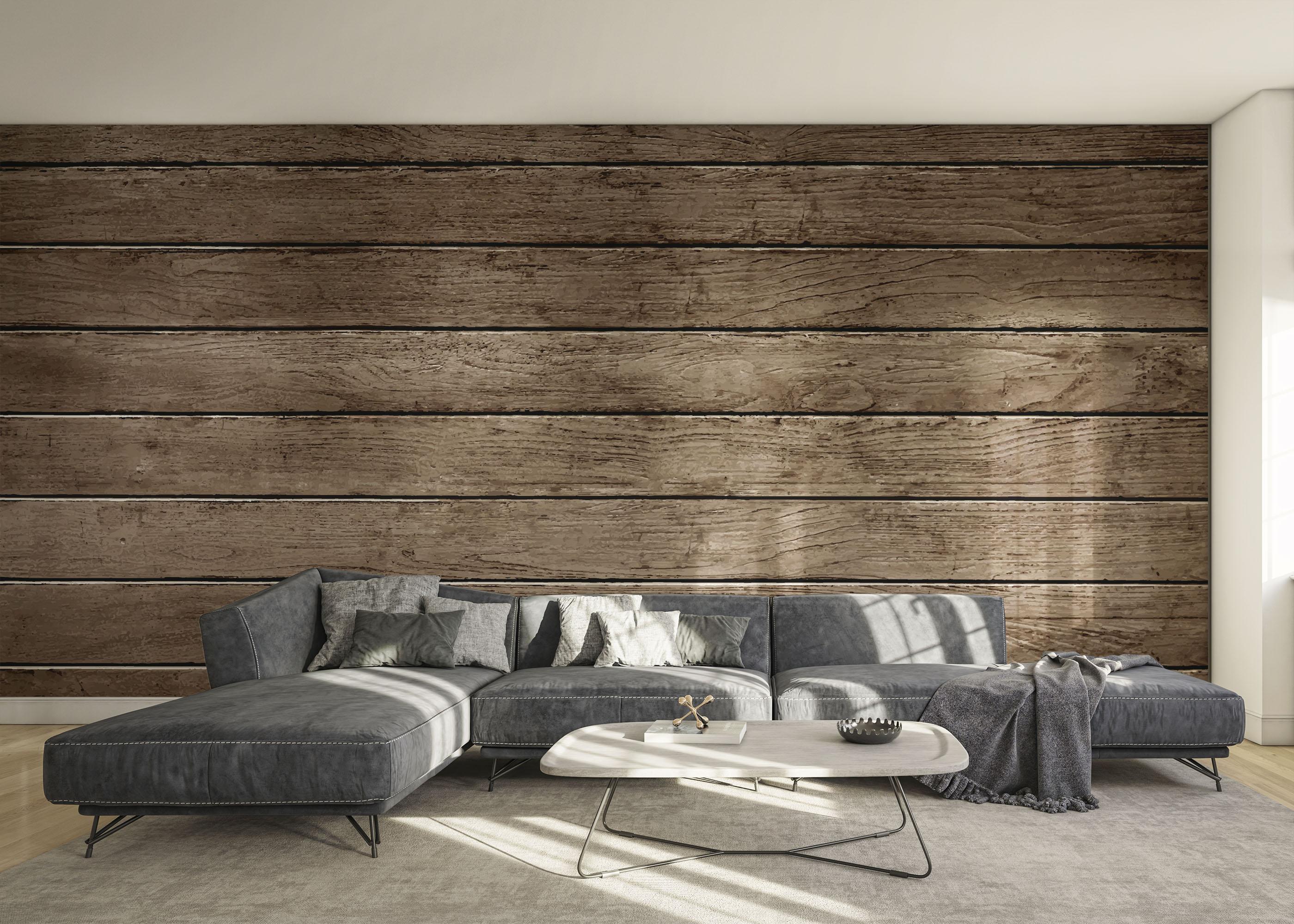 Fototapet Brown Wooden Wall mockup 0