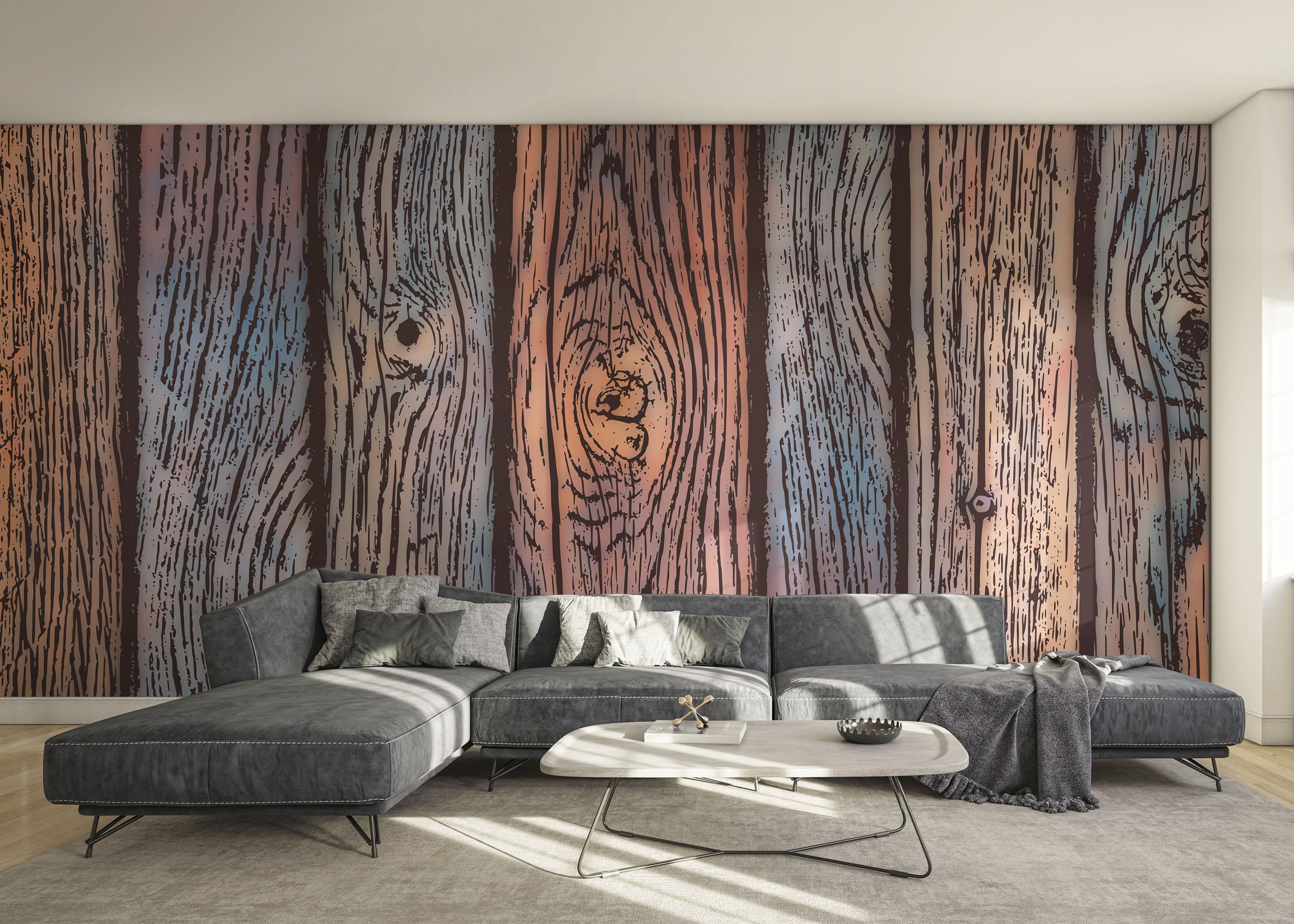 Fototapet Colorful Wood Wall mockup 0