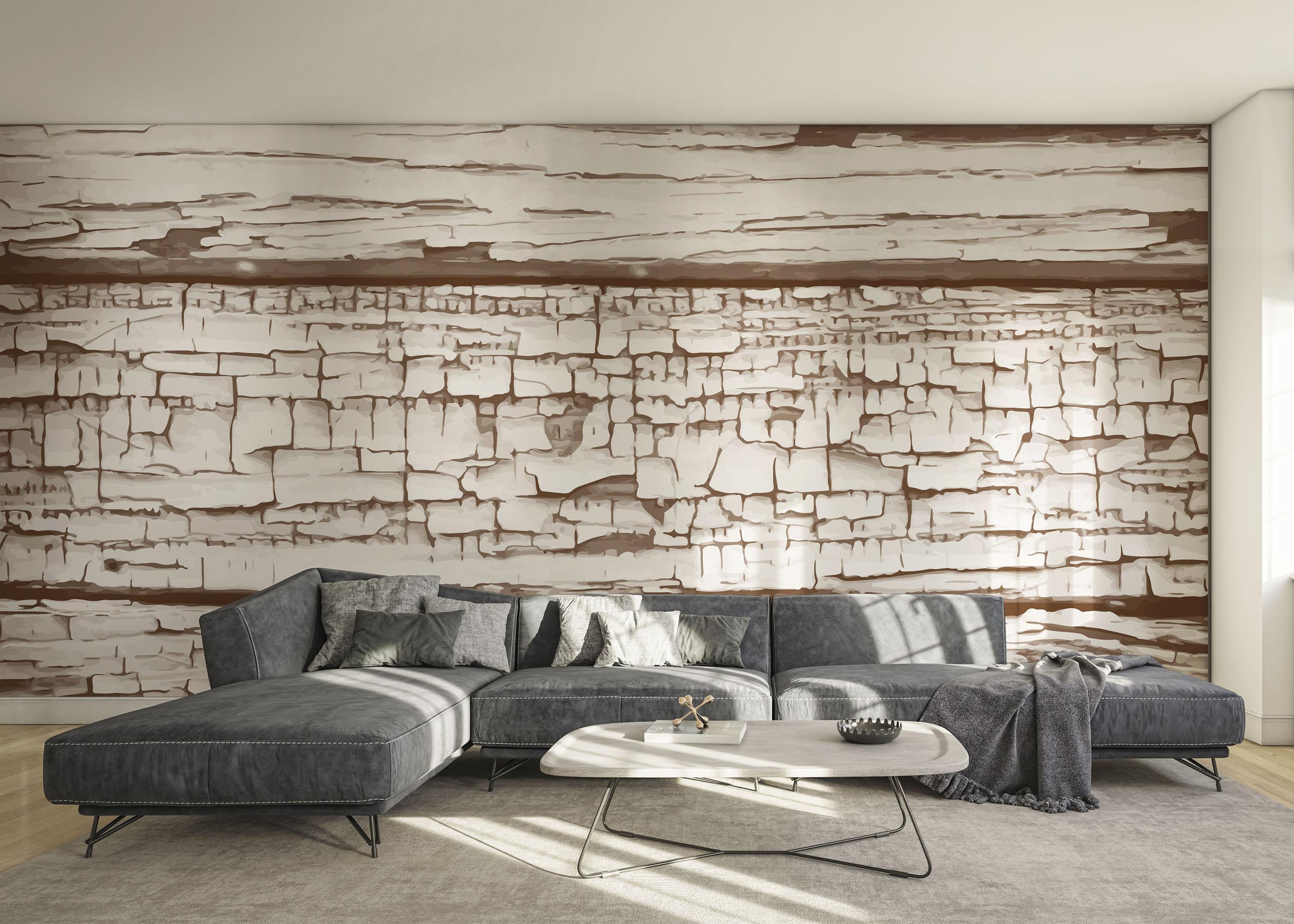 Fototapet Cracked Wood Paint mockup 0