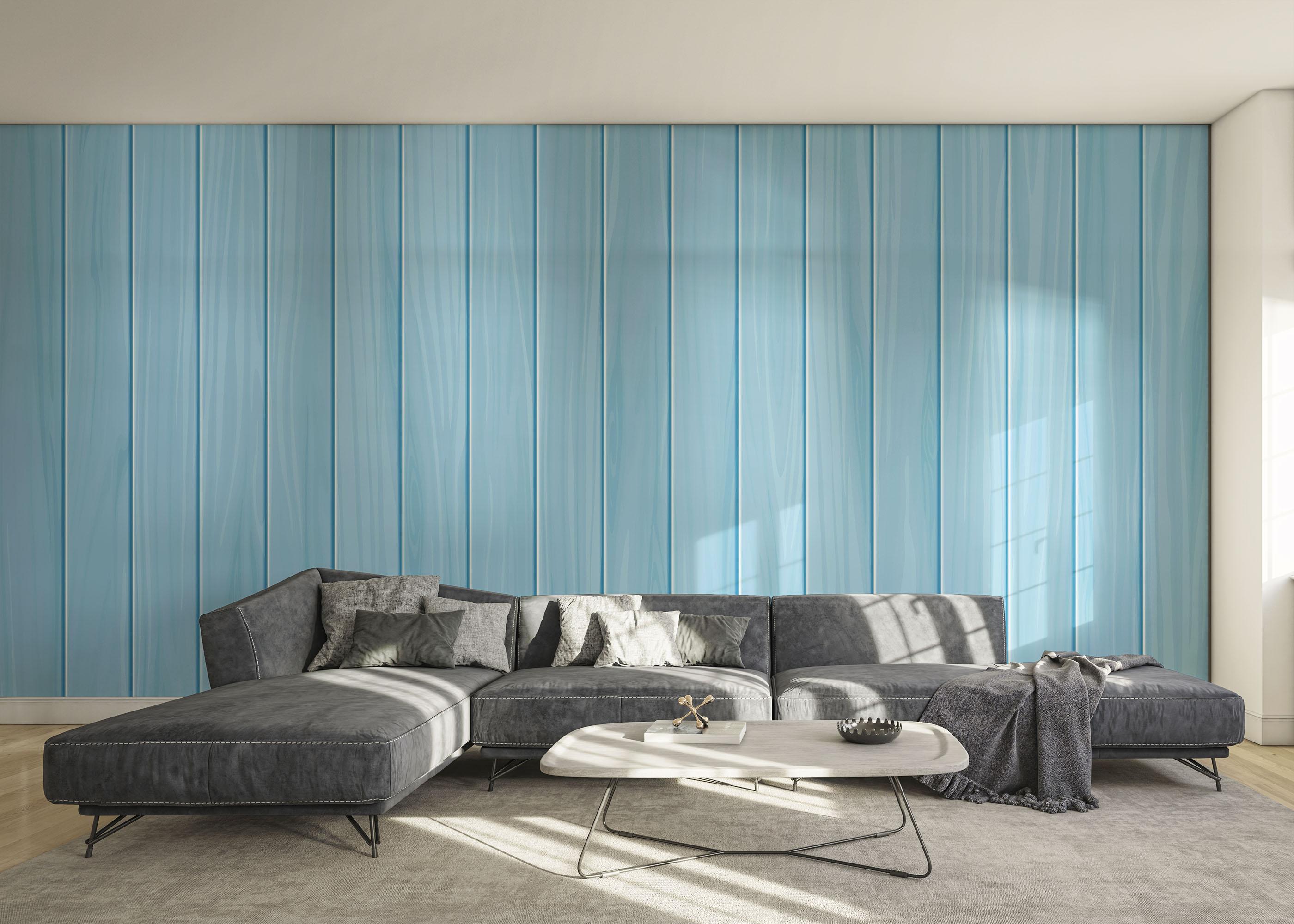 Fototapet Light Blue Wood mockup 0