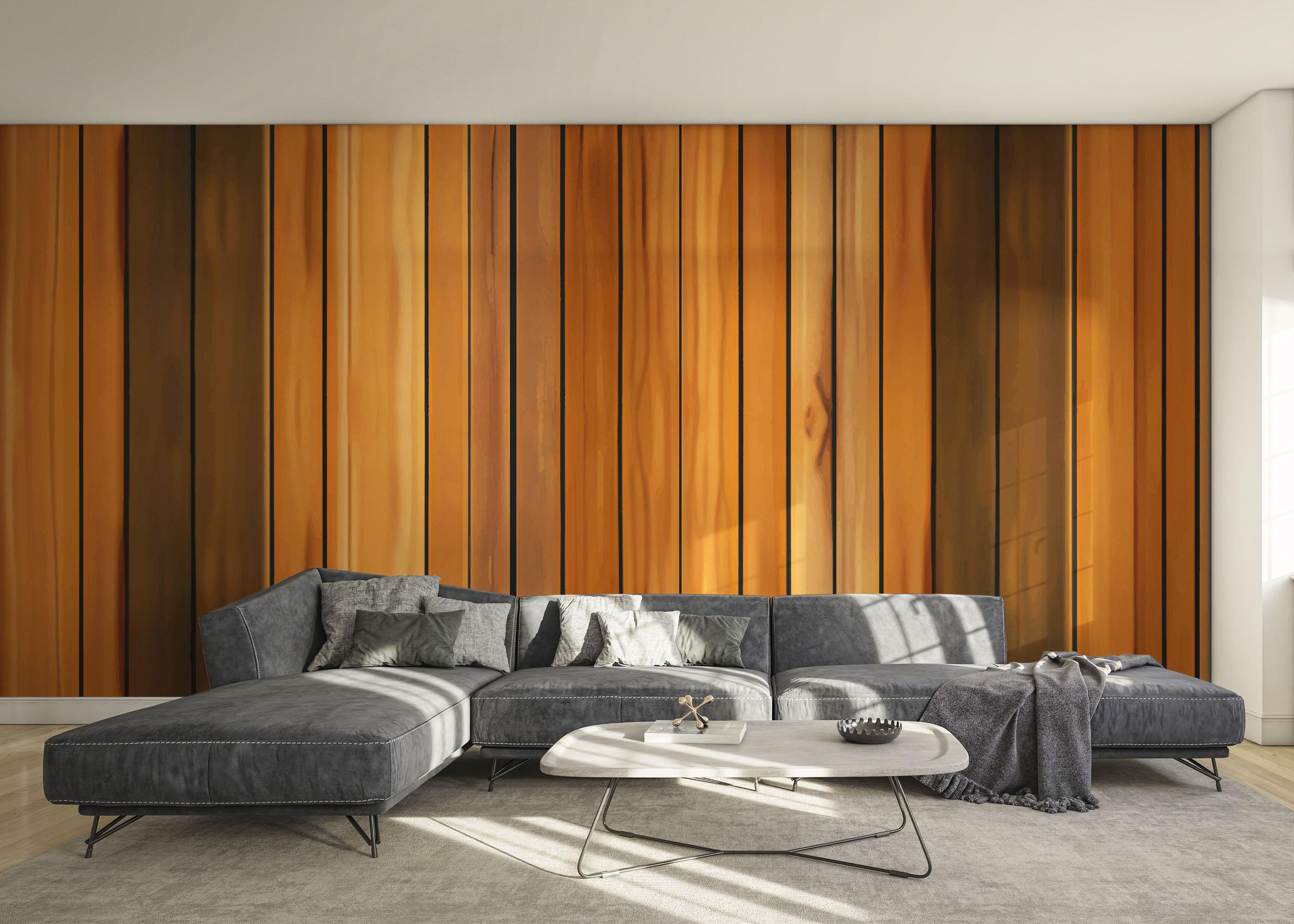 Fototapet Orange Brown Wood mockup 0