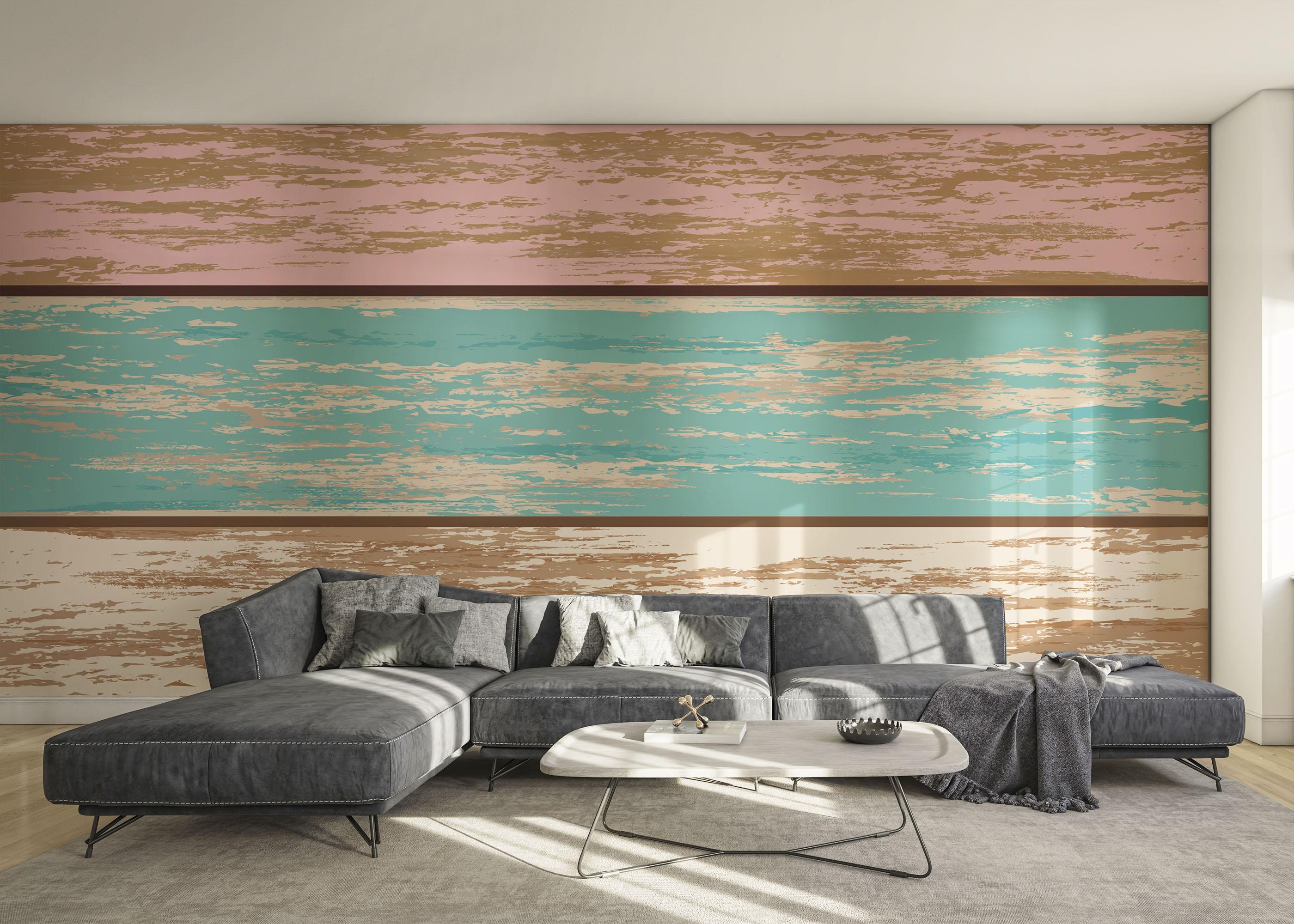 Fototapet Pink Blue Wood mockup 0