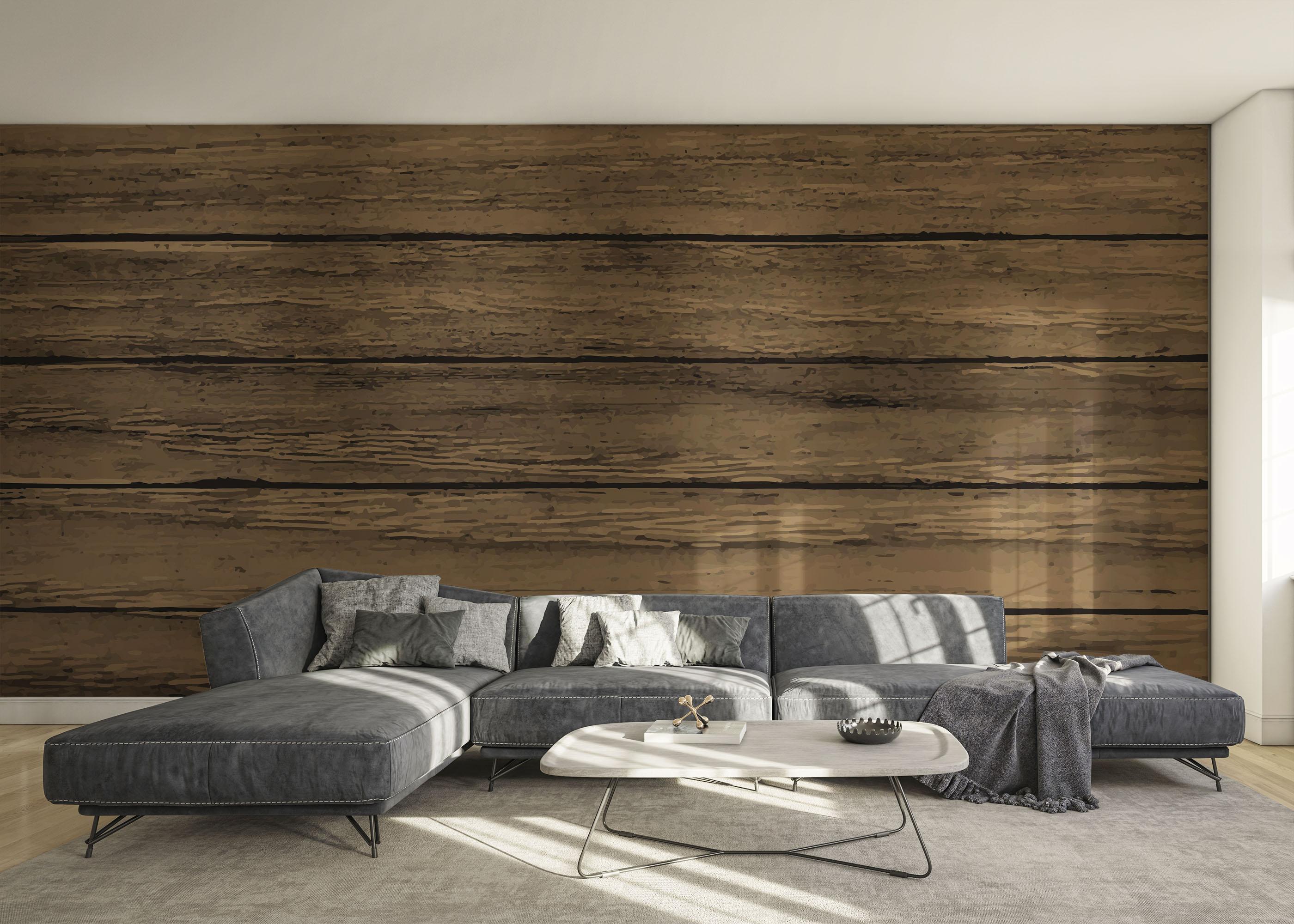 Fototapet Wooden Brown Wall mockup 0