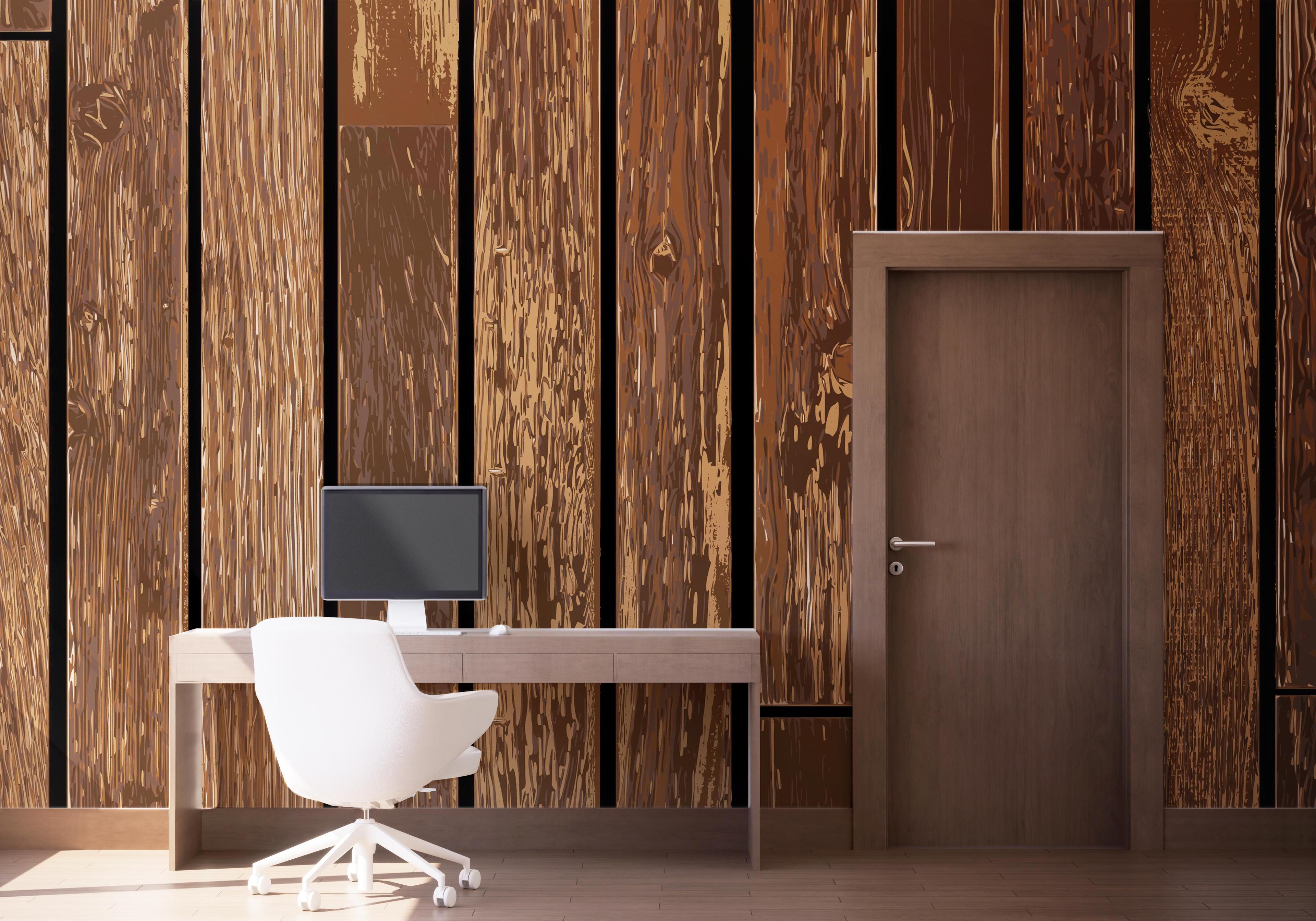 Fototapet Black Brown Wood mockup 1