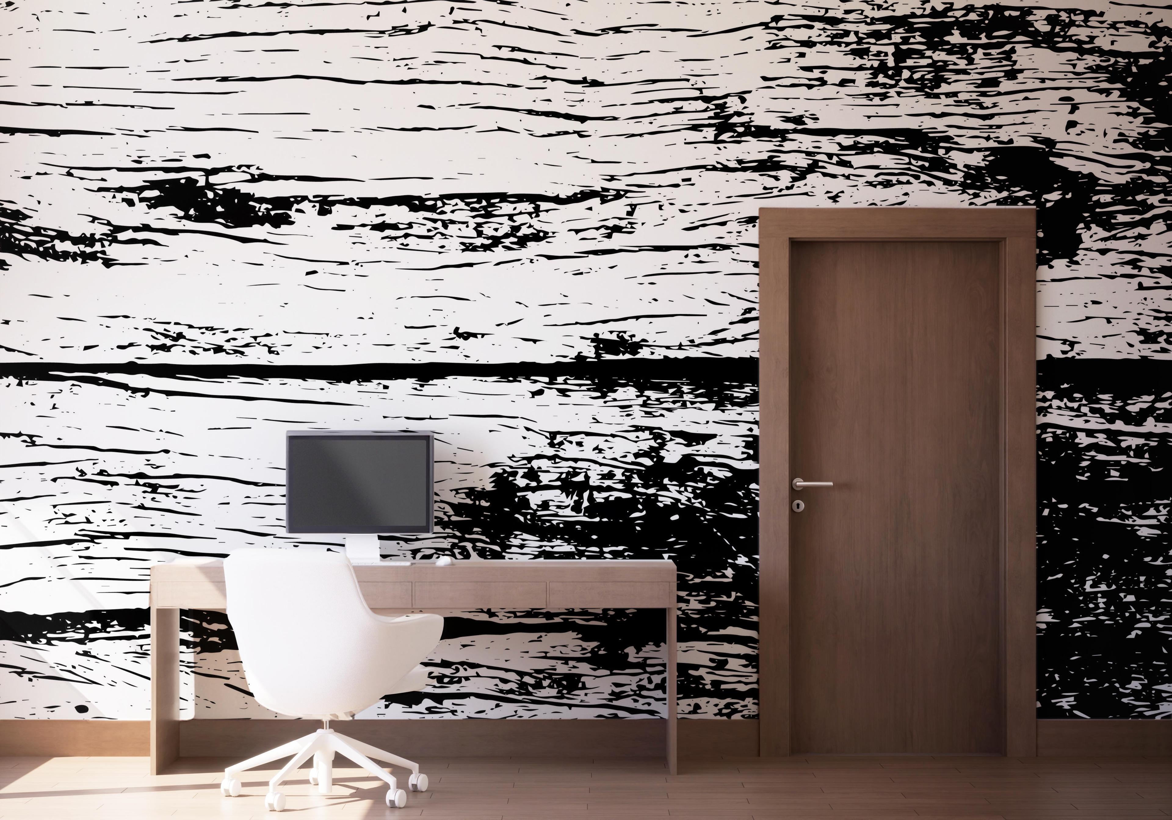 Fototapet Black White Wood mockup 1