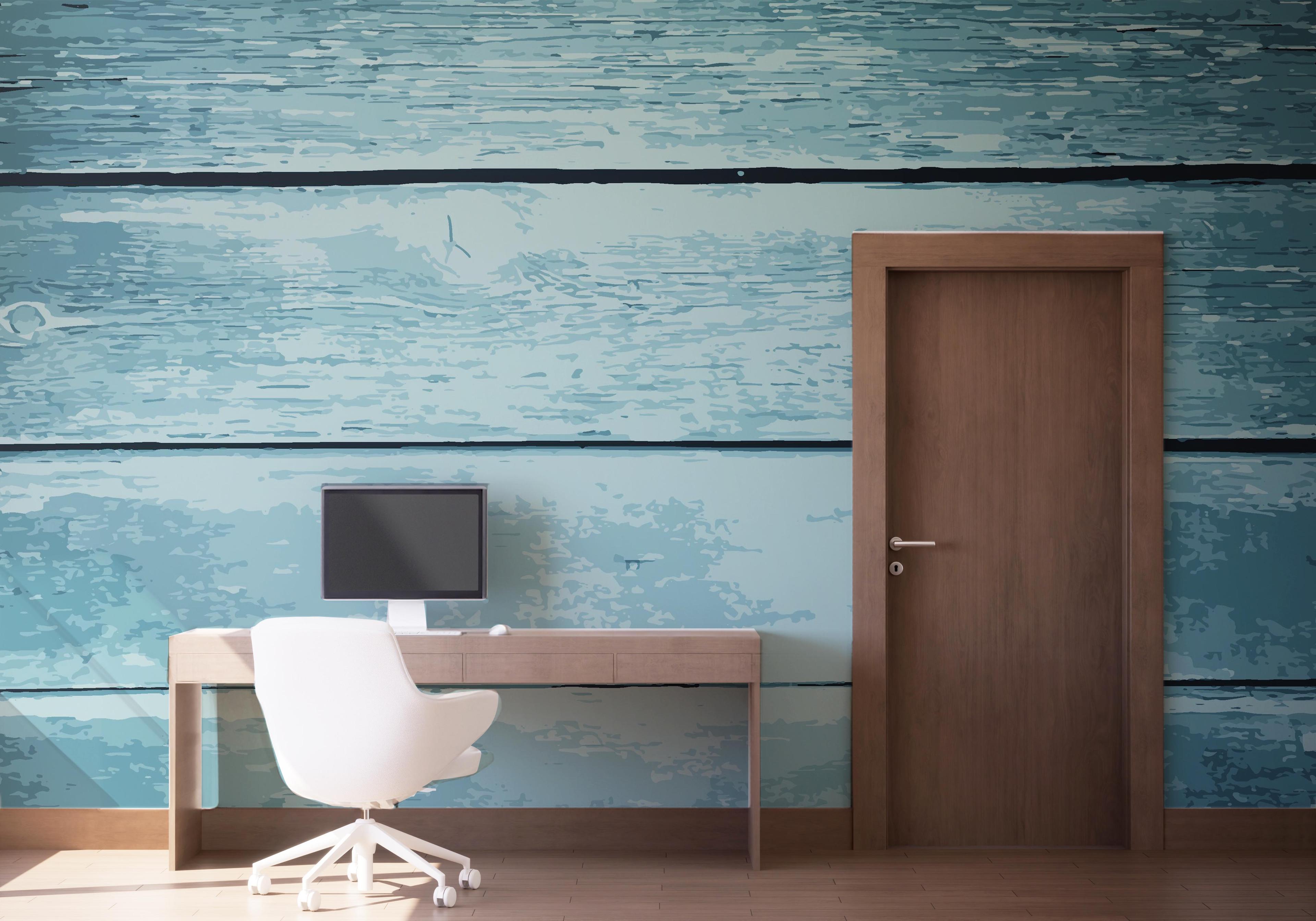 Fototapet Blue Nice Wood mockup 1