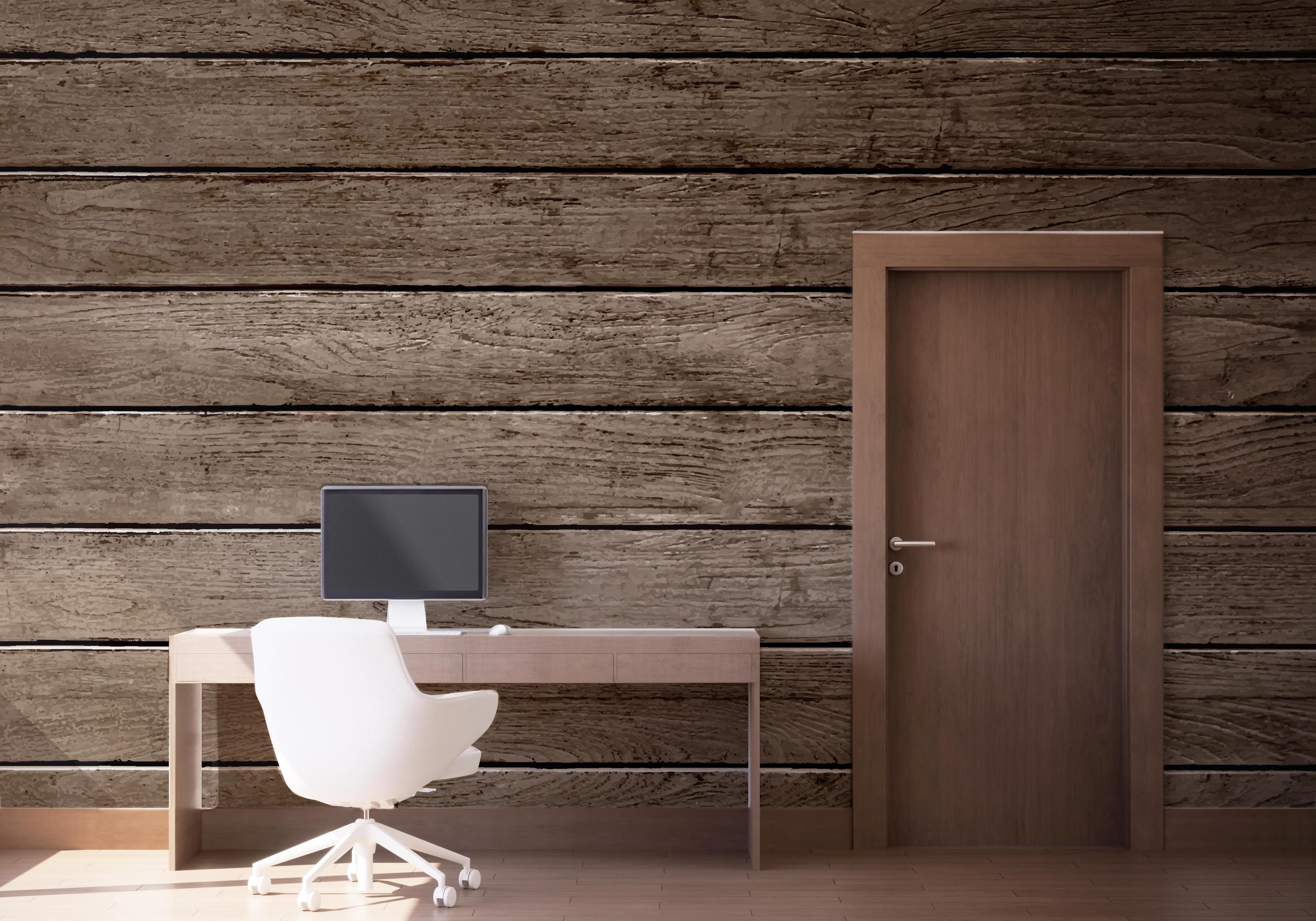 Fototapet Brown Wooden Wall mockup 1