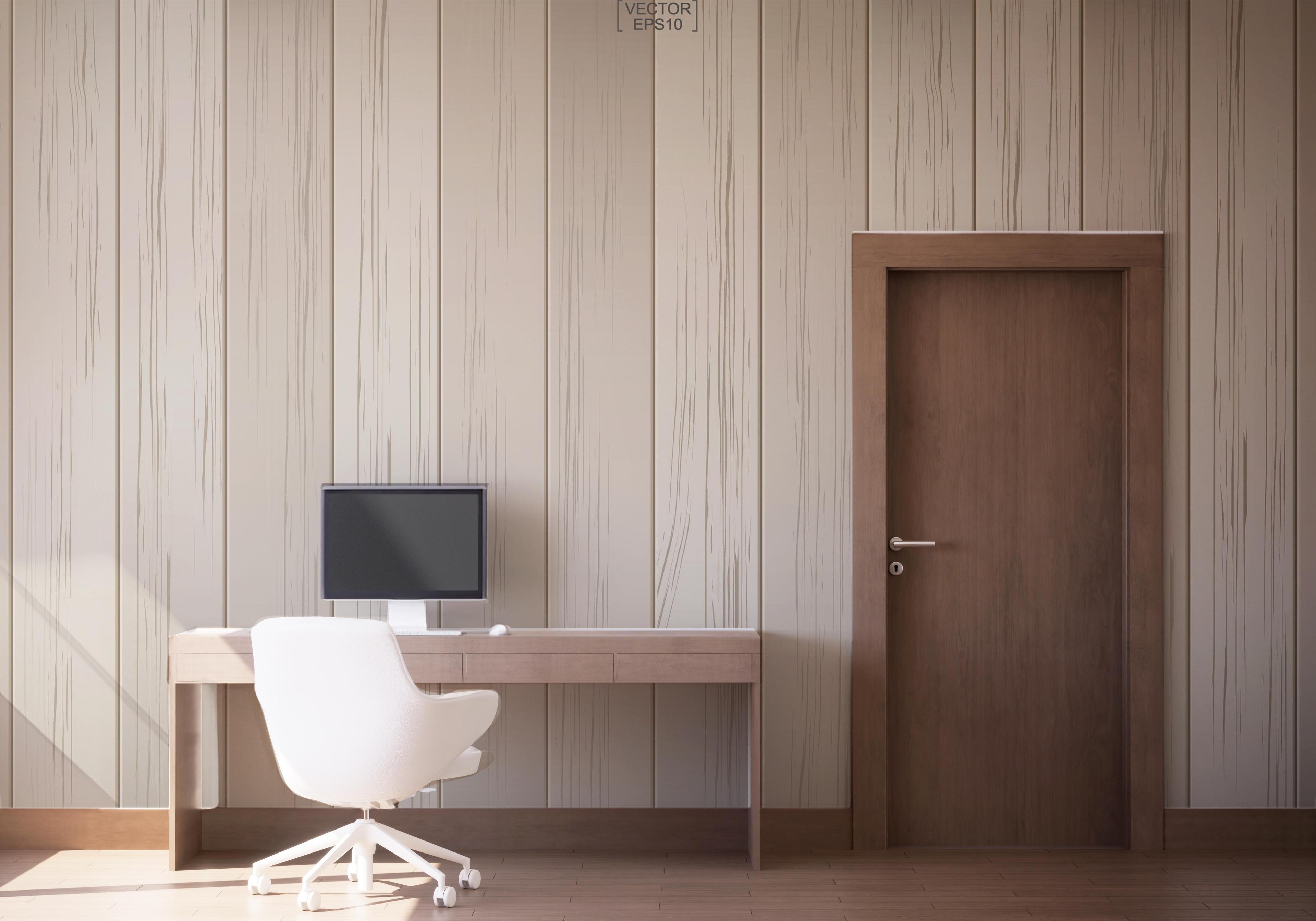 Fototapet Cream Wood Wall mockup 1