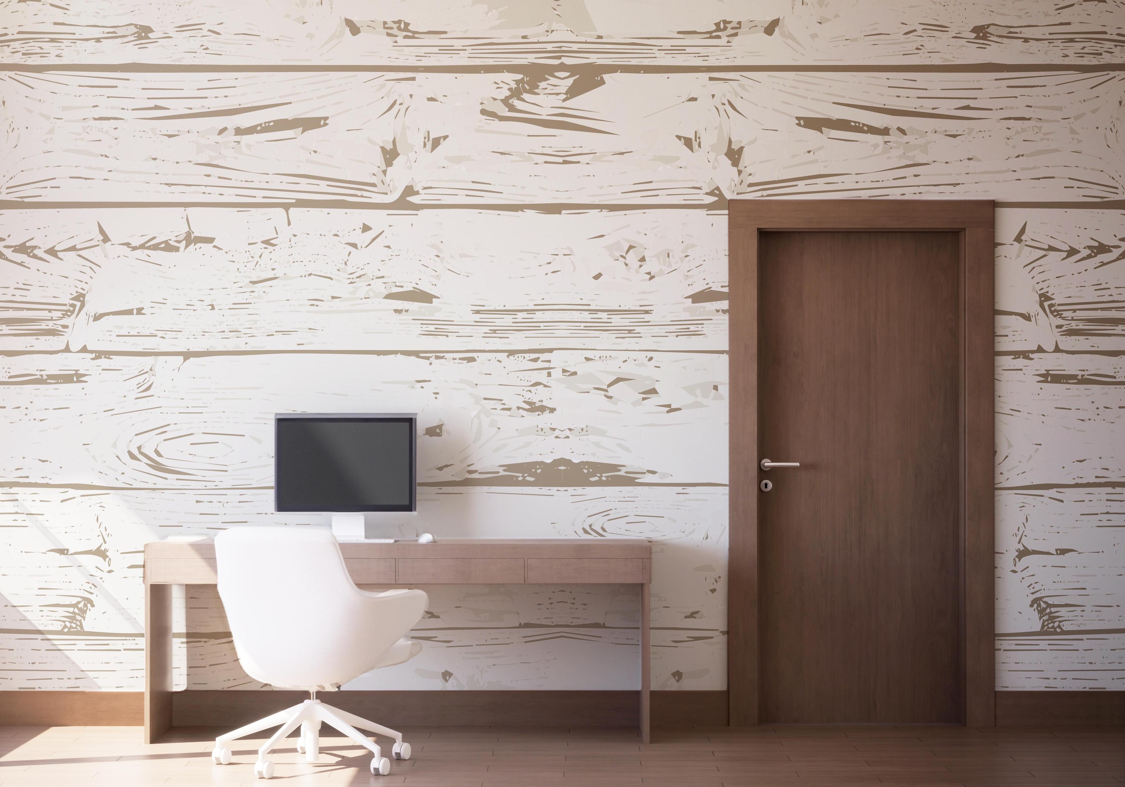 Fototapet Light Cream Wood mockup 1