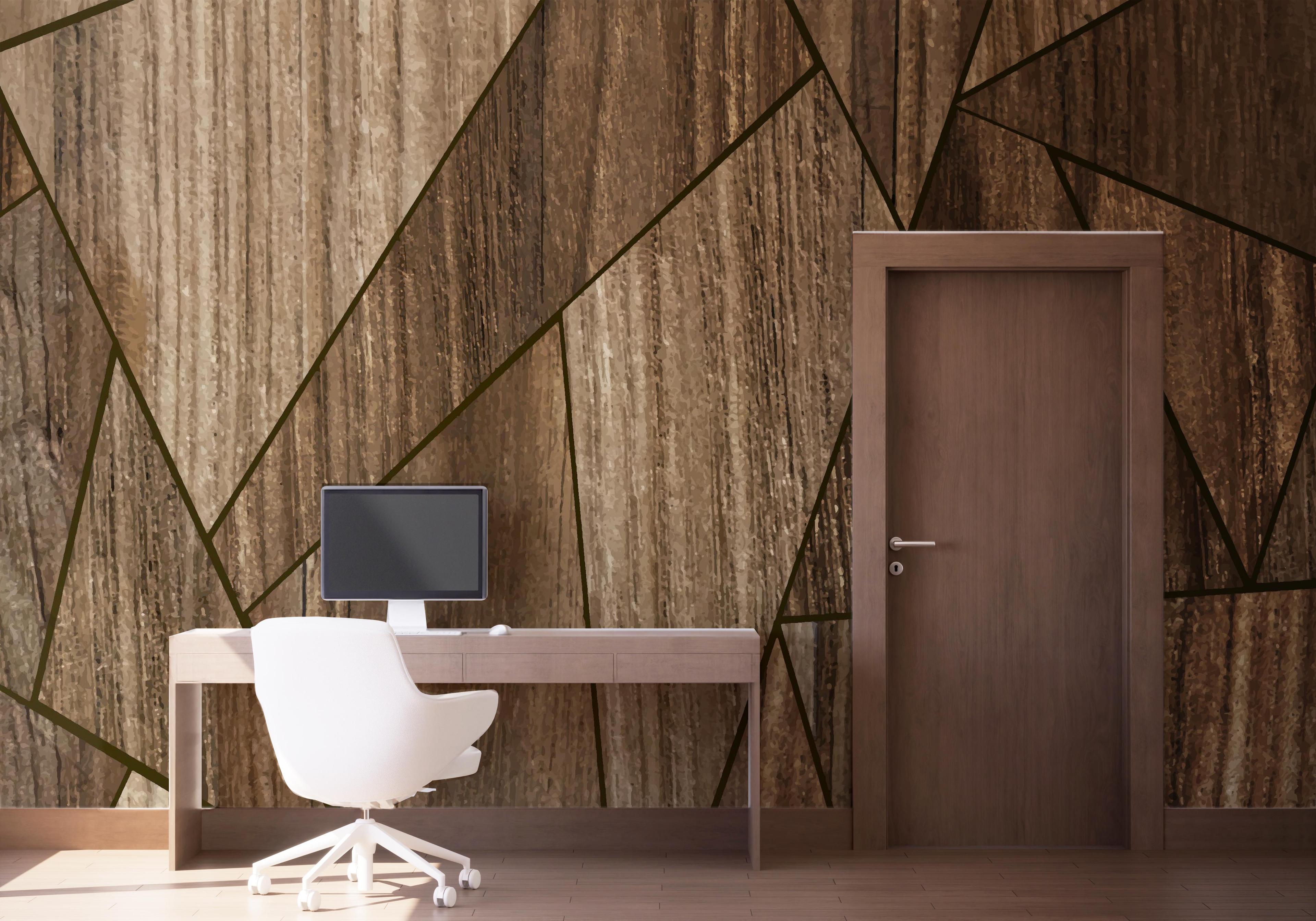 Fototapet Wood Triangle mockup 1