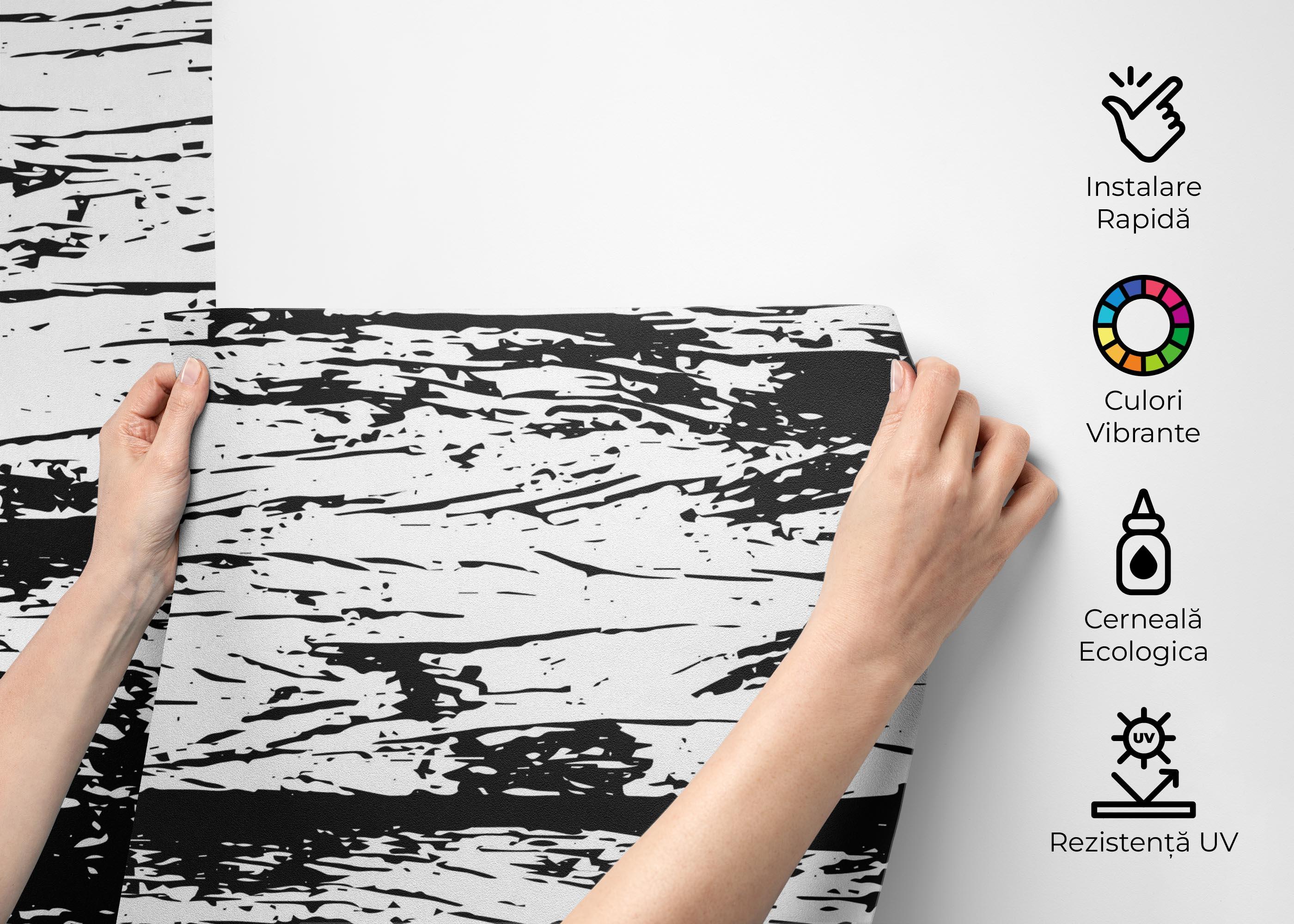 Fototapet Black White Wood mockup 2