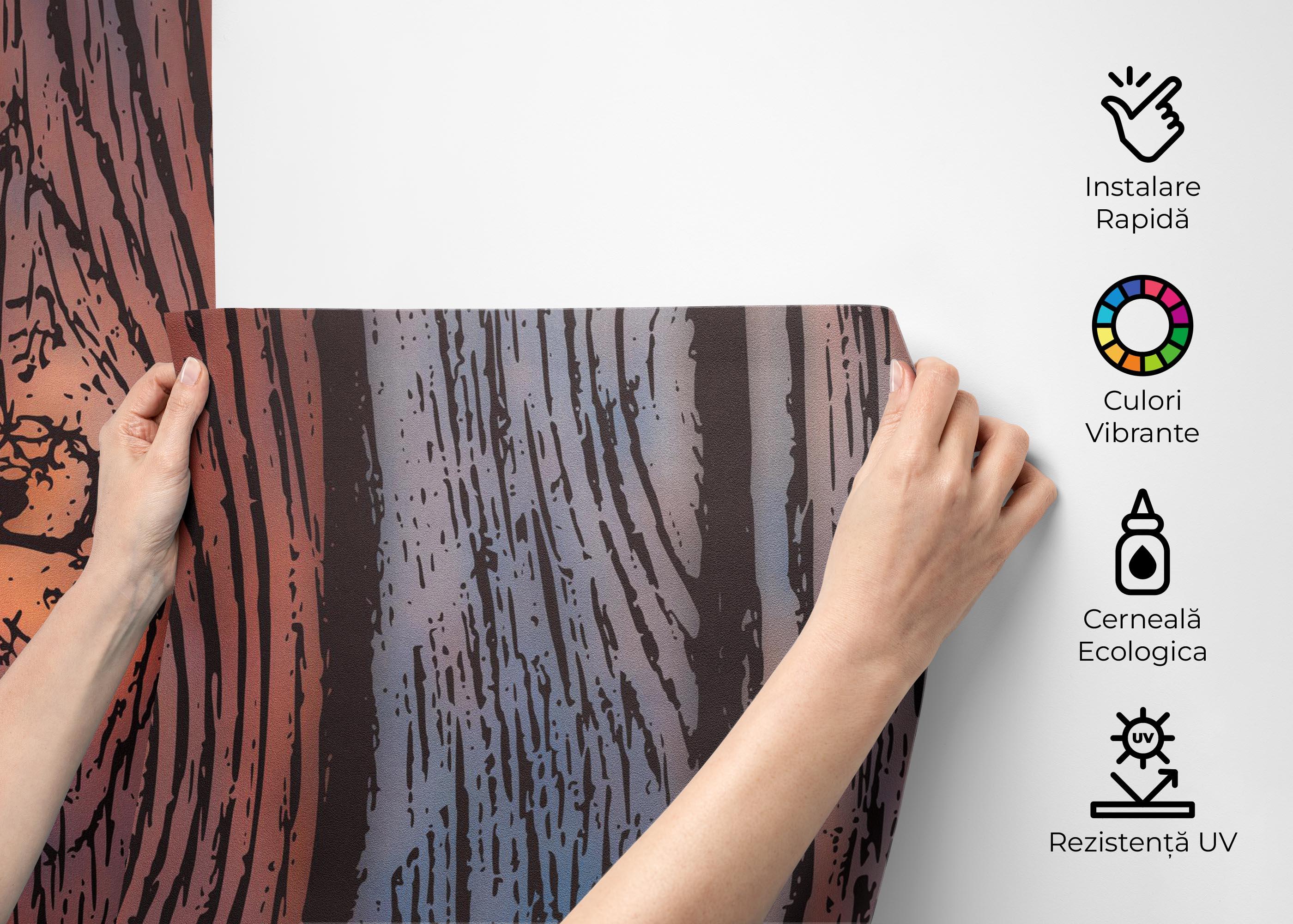 Fototapet Colorful Wood Wall mockup 2