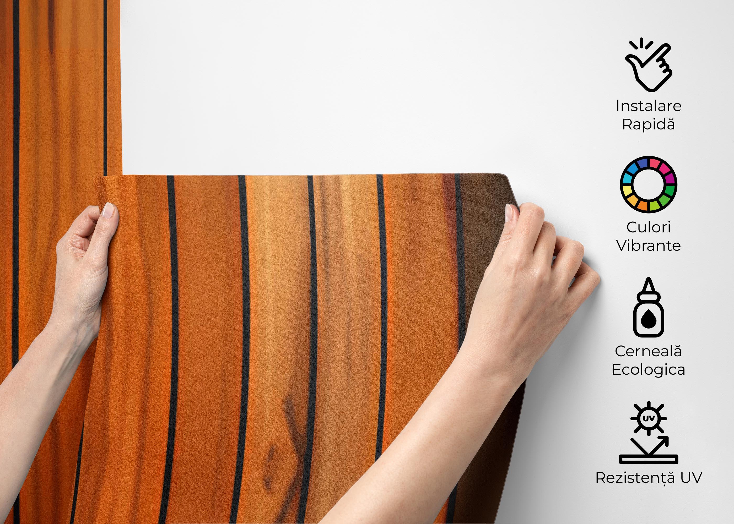 Fototapet Orange Brown Wood mockup 2