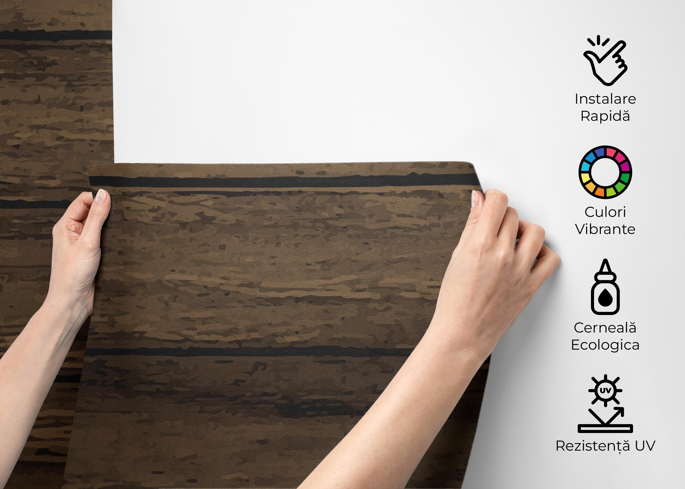Fototapet Wooden Brown Wall mockup 2