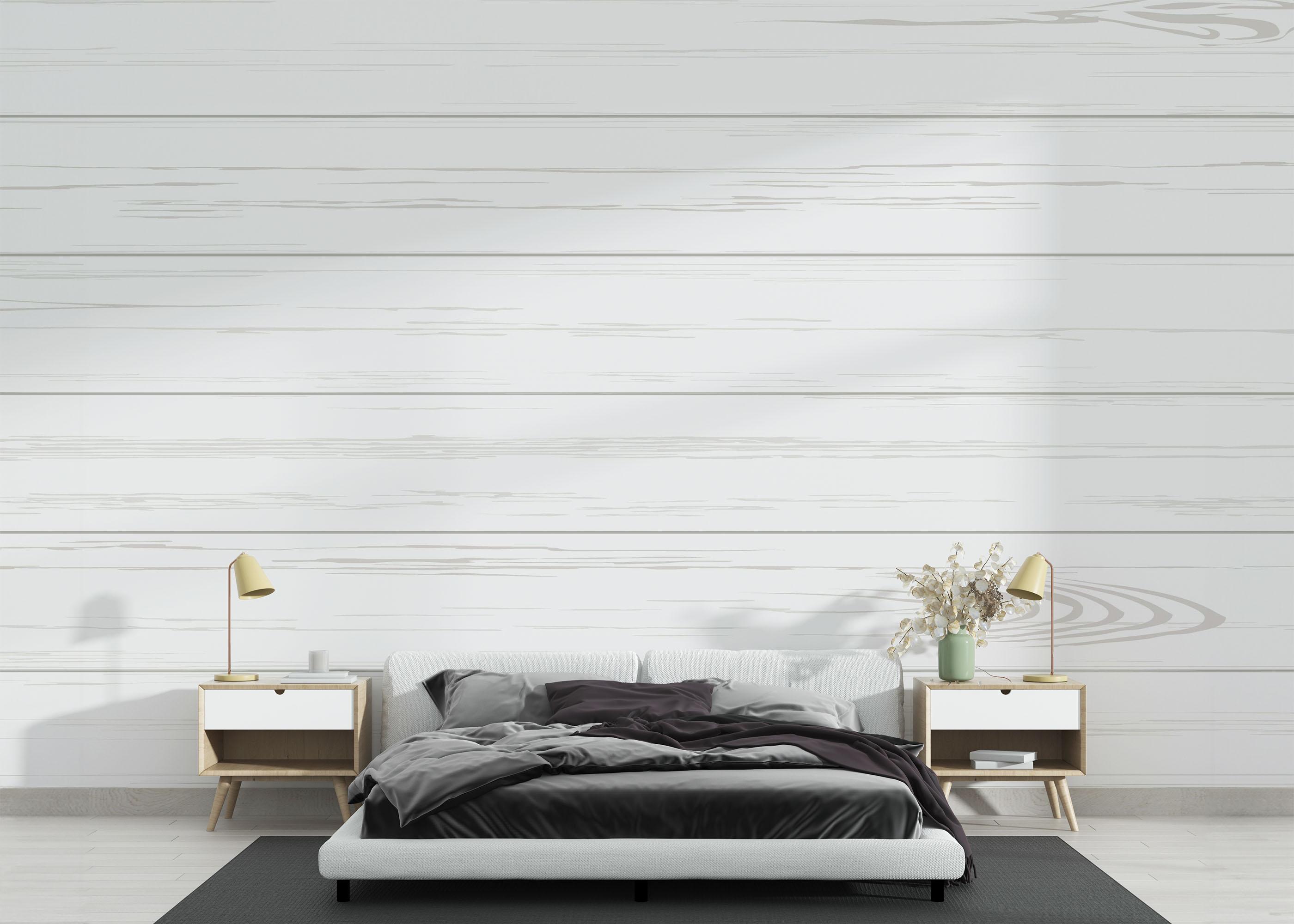 Fototapet Clean White Wood mockup 3