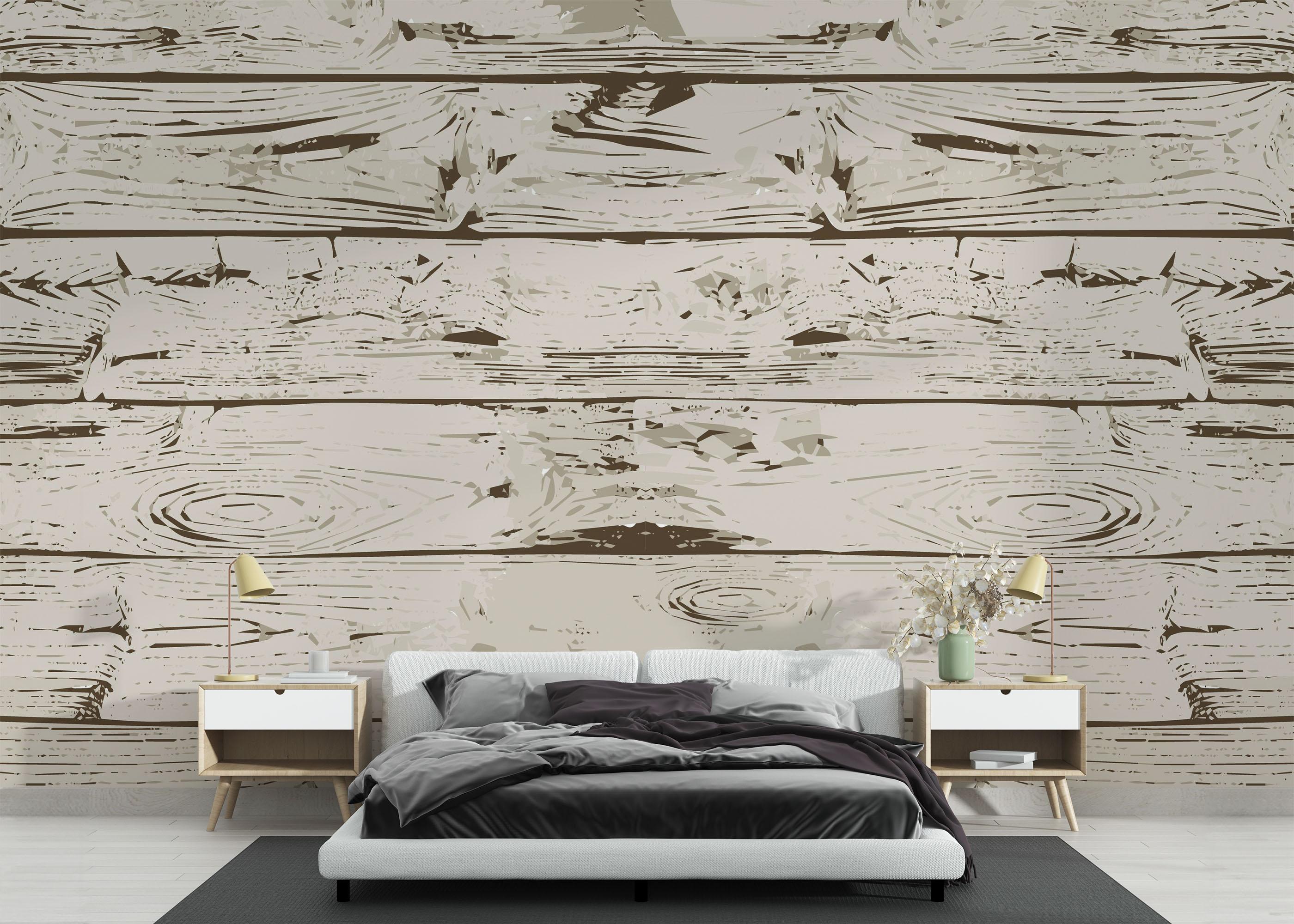 Fototapet Cream Brown Wood mockup 3