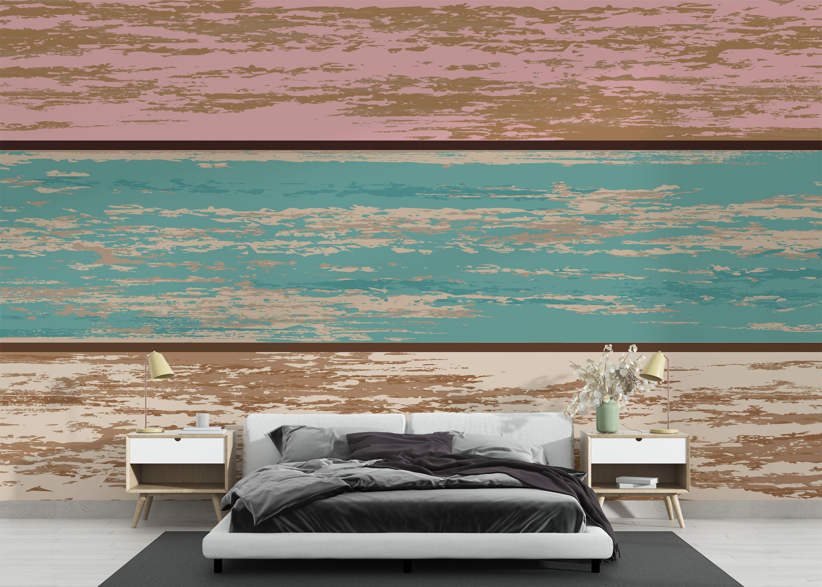 Fototapet Pink Blue Wood mockup 3