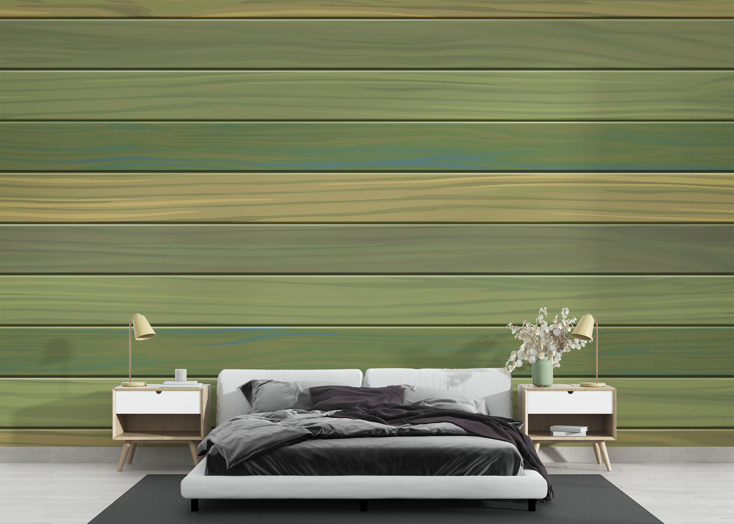 Fototapet Wood Pastel Green mockup 3