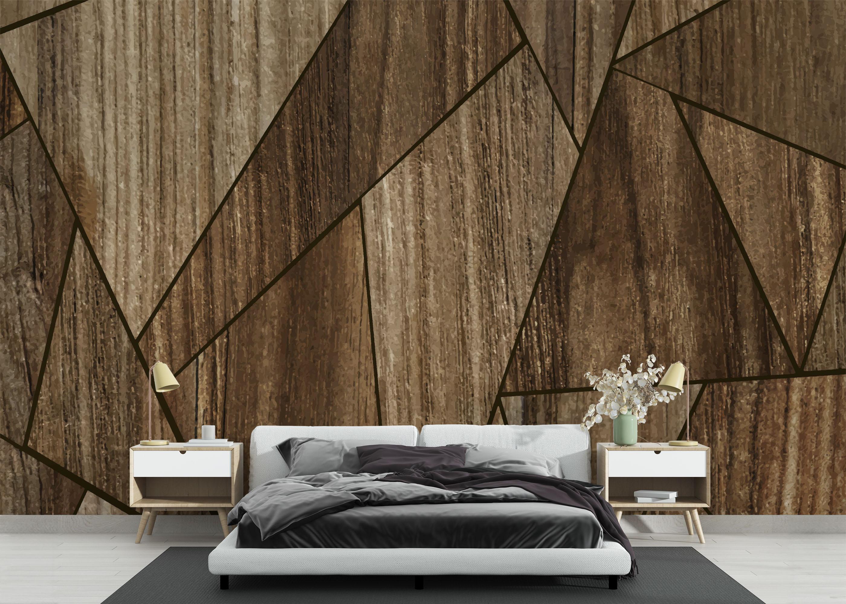 Fototapet Wood Triangle mockup 3