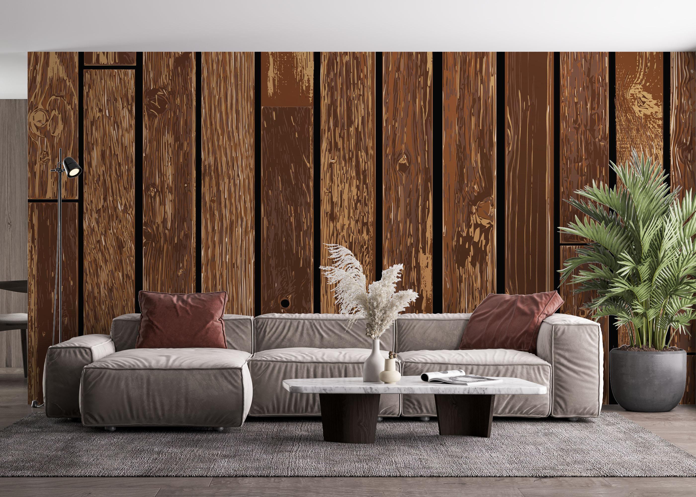 Fototapet Black Brown Wood mockup 4