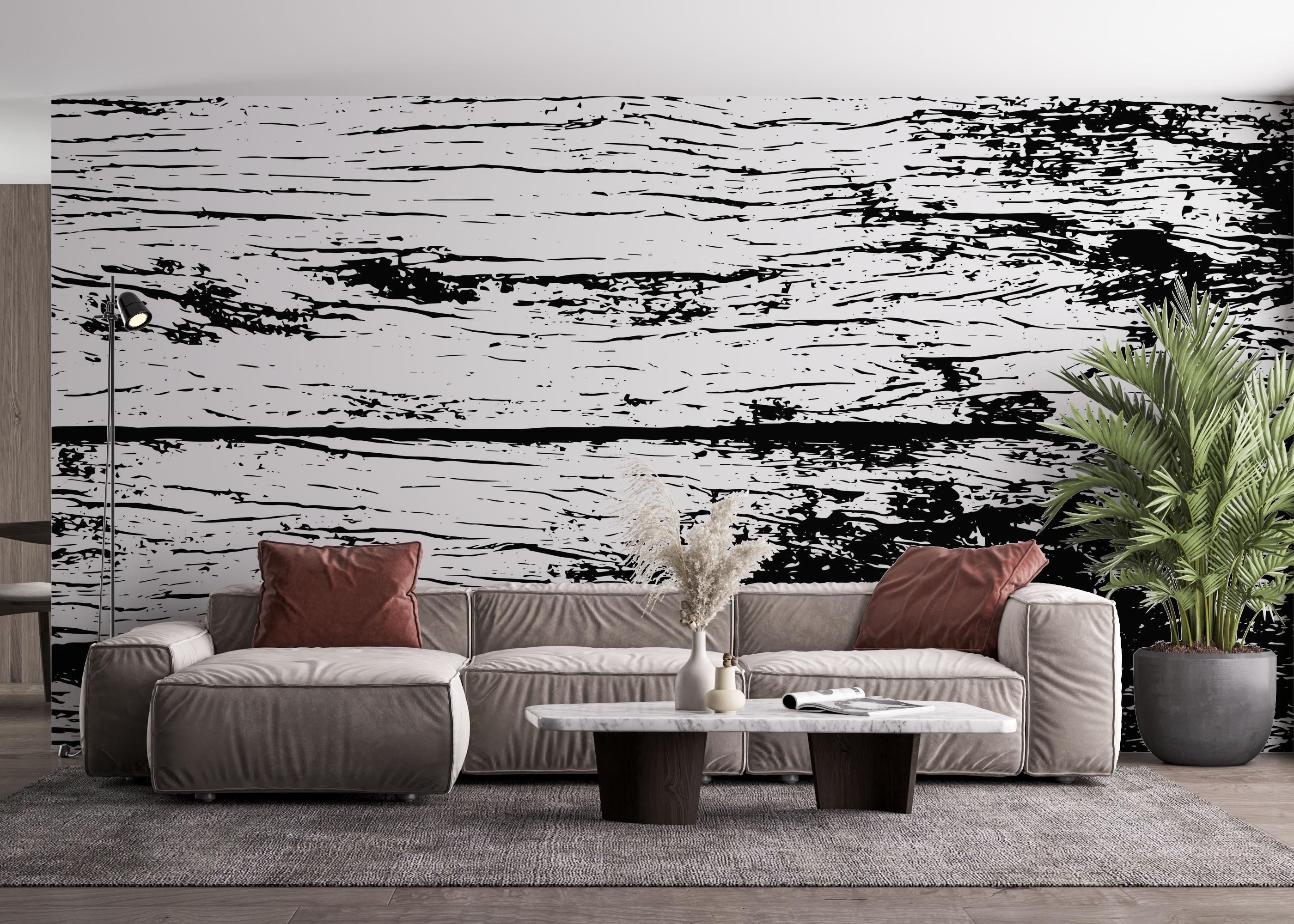 Fototapet Black White Wood mockup 4