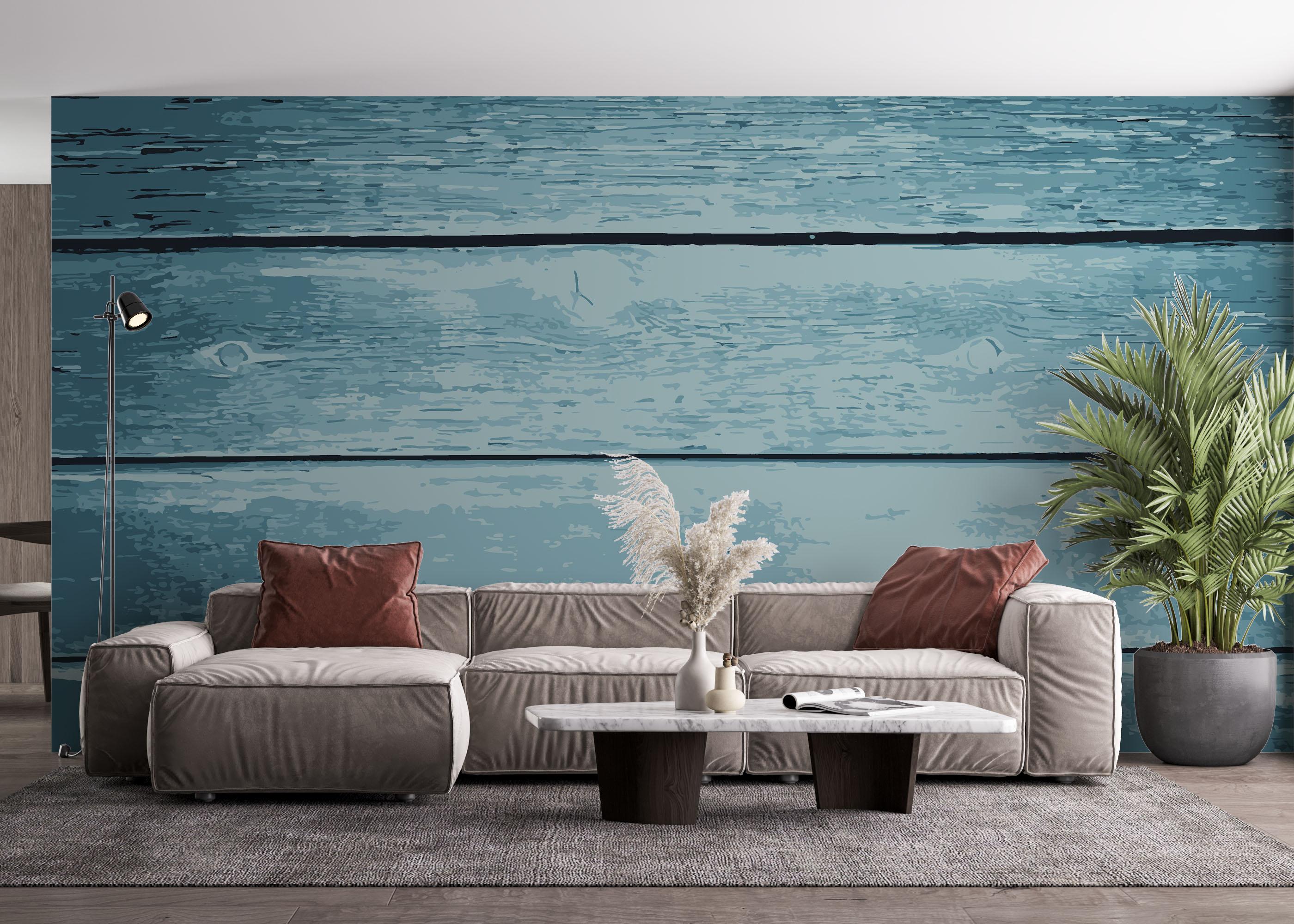 Fototapet Blue Nice Wood mockup 4