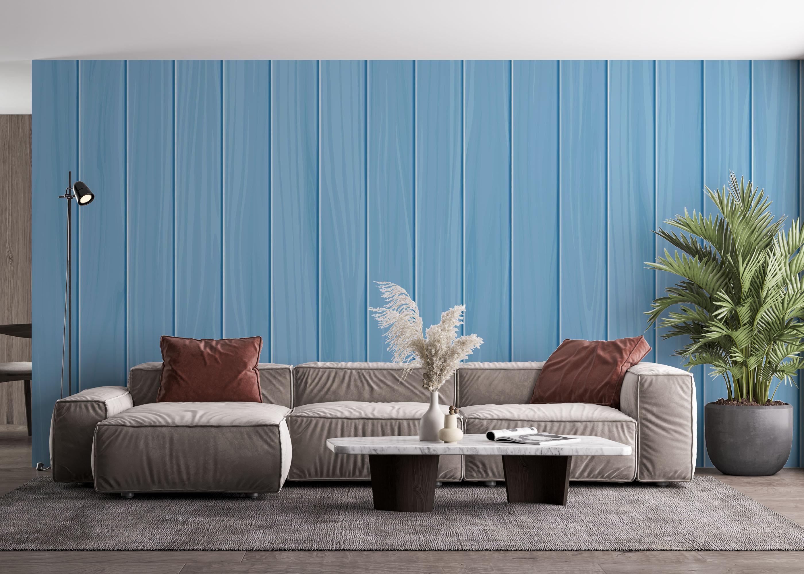 Fototapet Light Blue Wood mockup 4