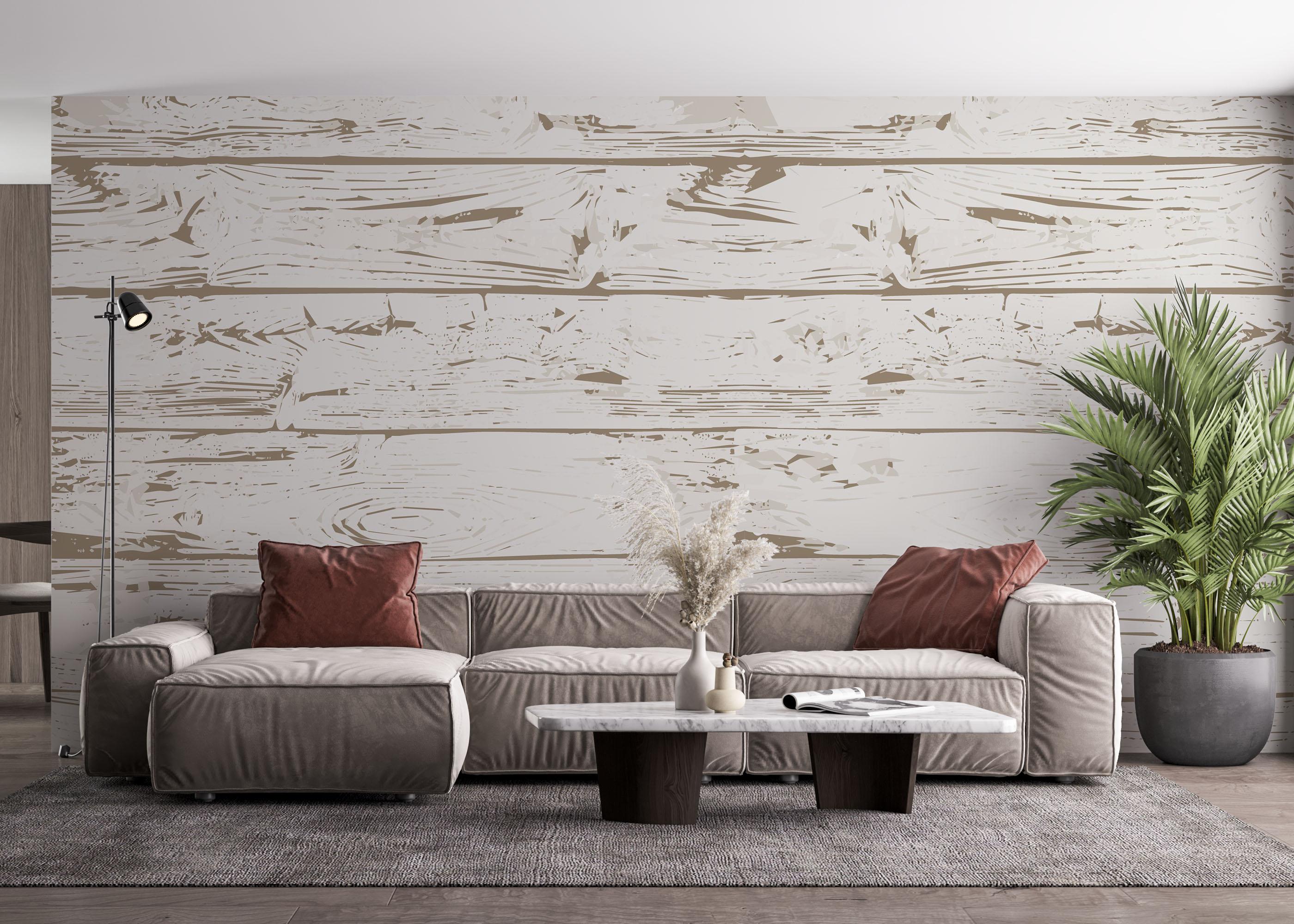 Fototapet Light Cream Wood mockup 4