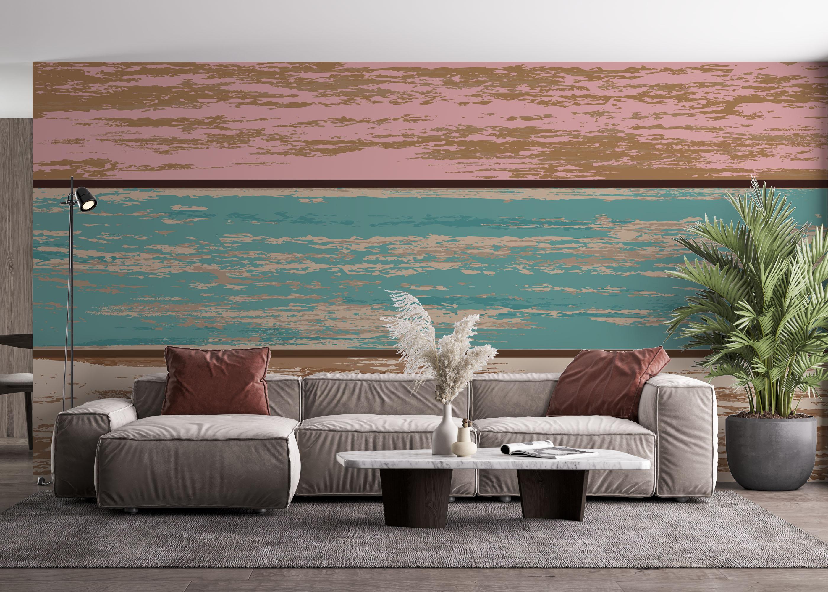 Fototapet Pink Blue Wood mockup 4