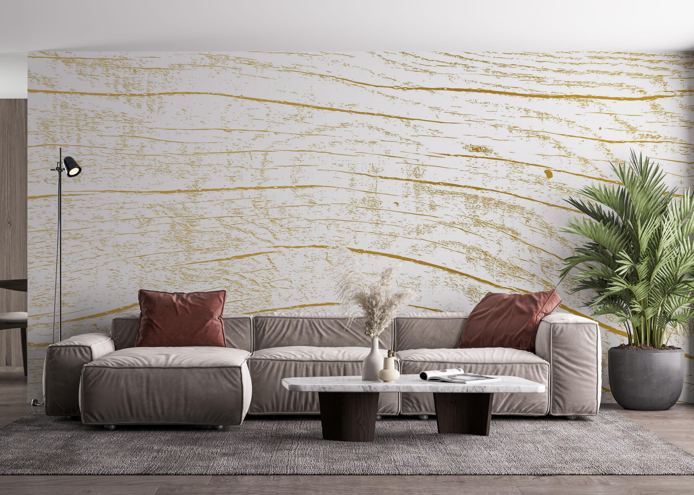 Fototapet White Gold Wood mockup 4