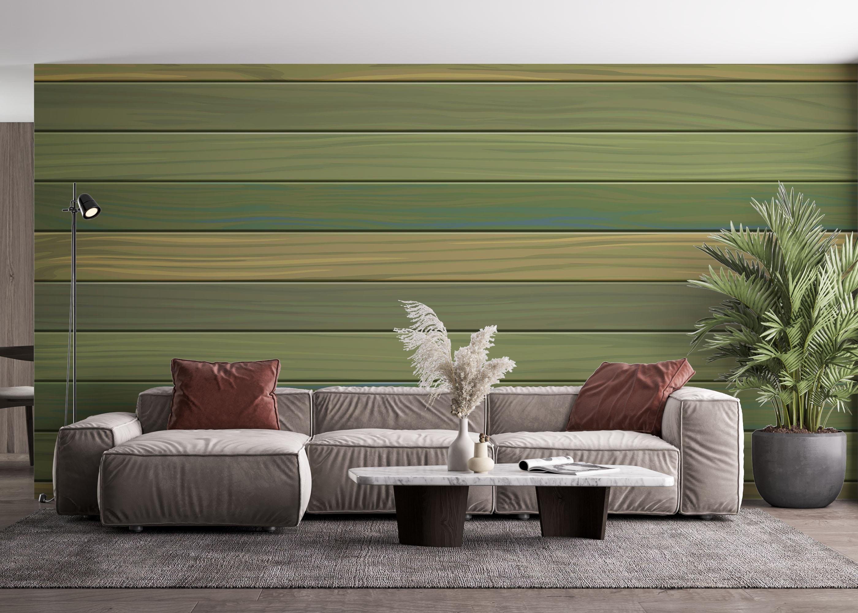 Fototapet Wood Pastel Green mockup 4