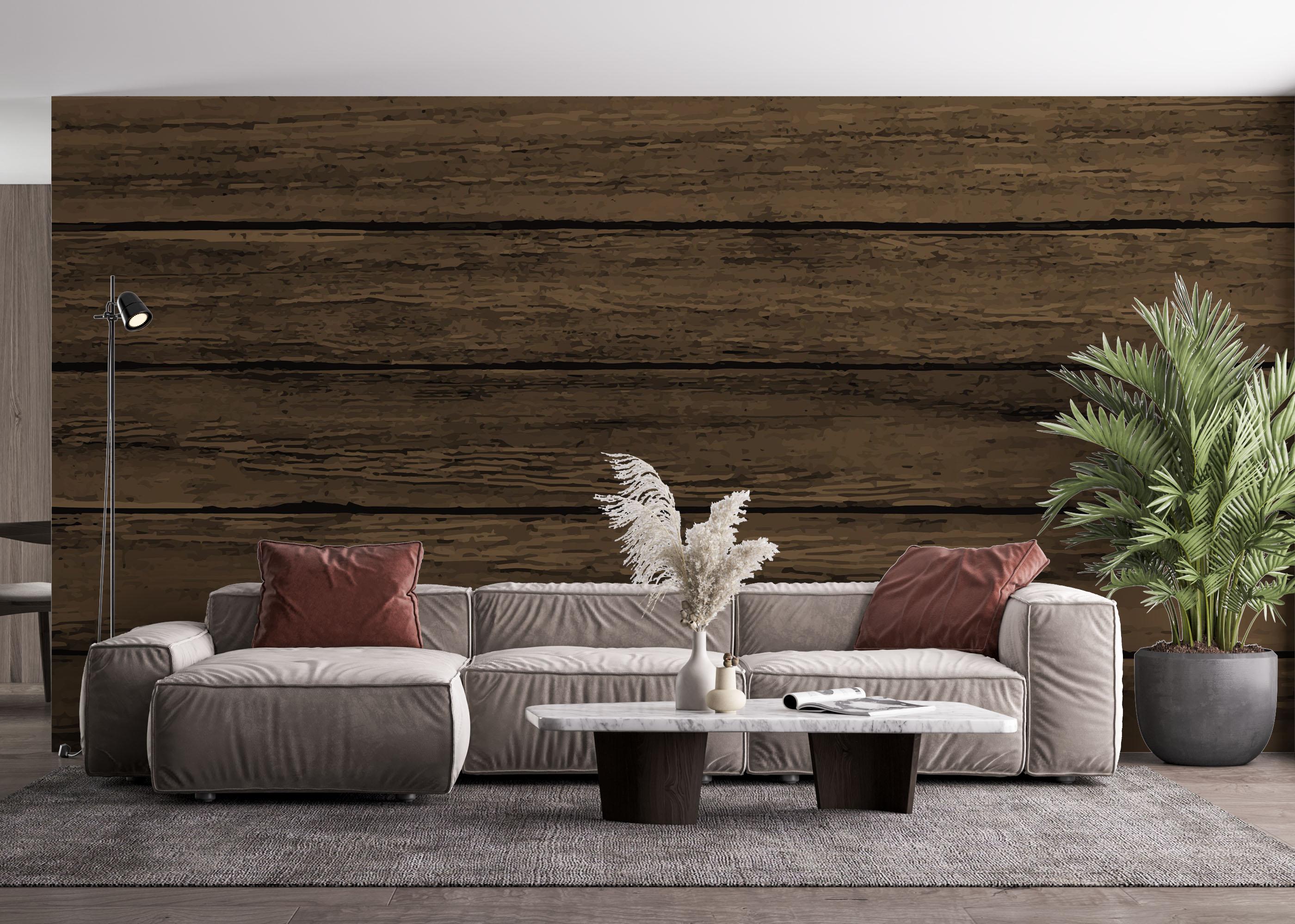 Fototapet Wooden Brown Wall mockup 4