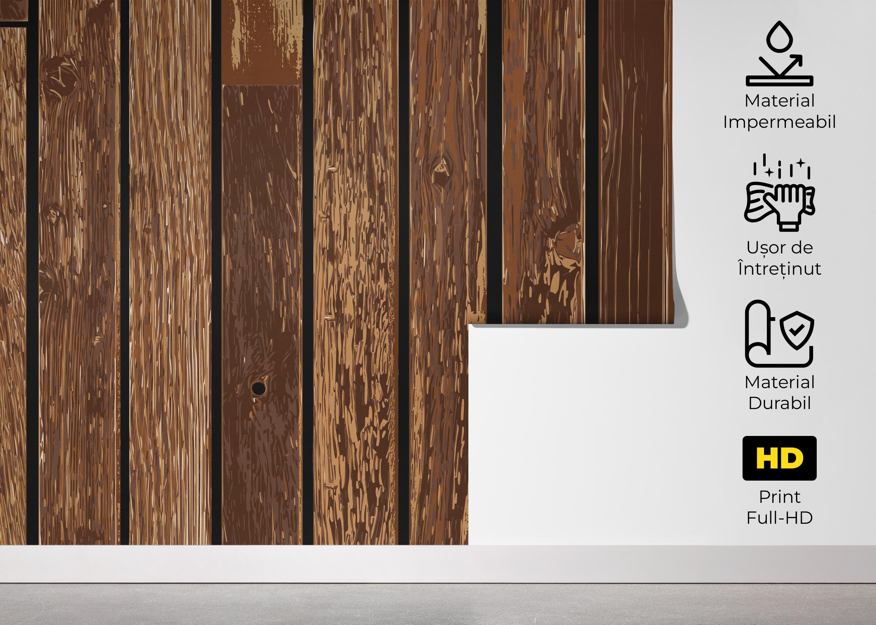 Fototapet Black Brown Wood mockup 5