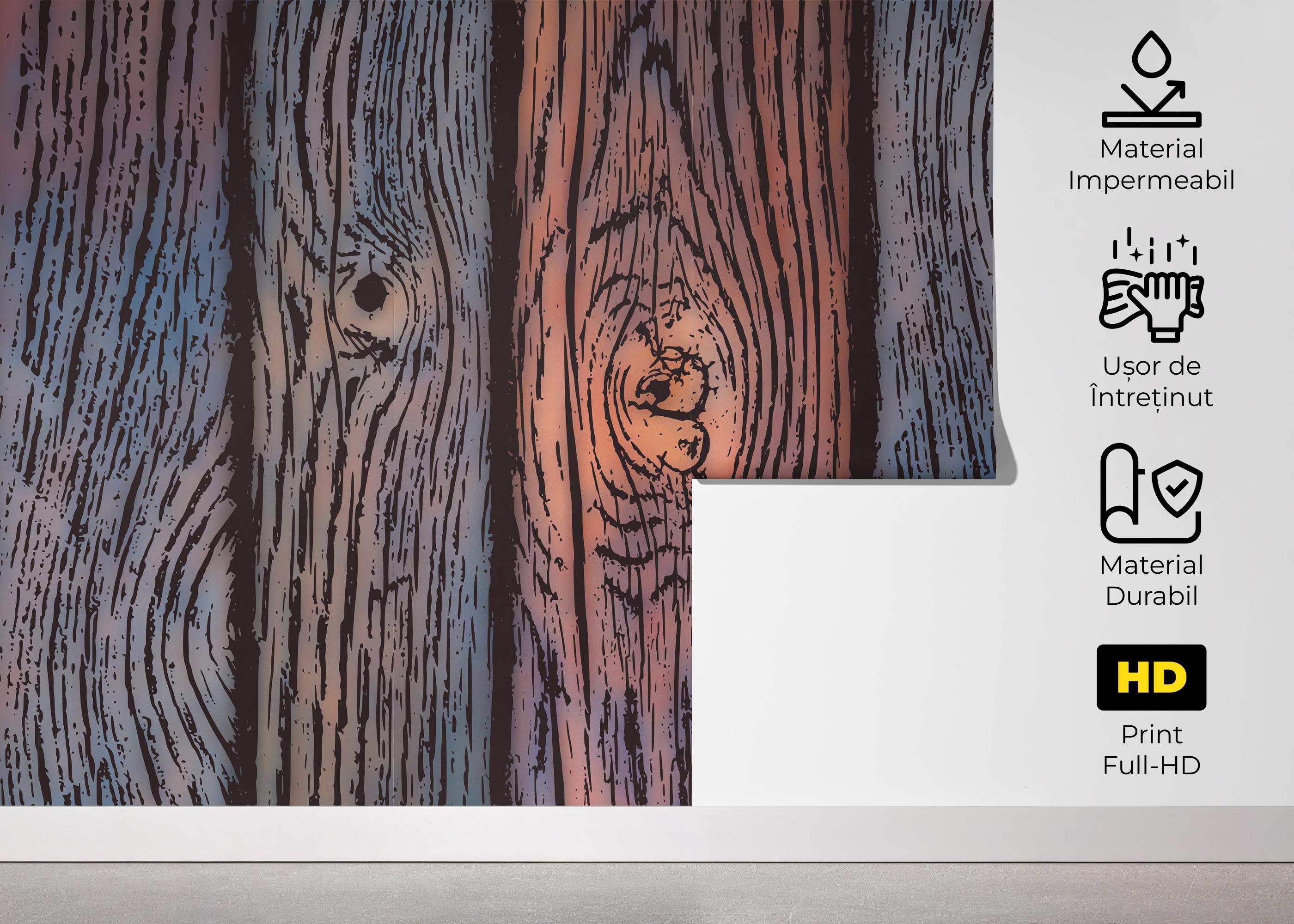 Fototapet Colorful Wood Wall mockup 5