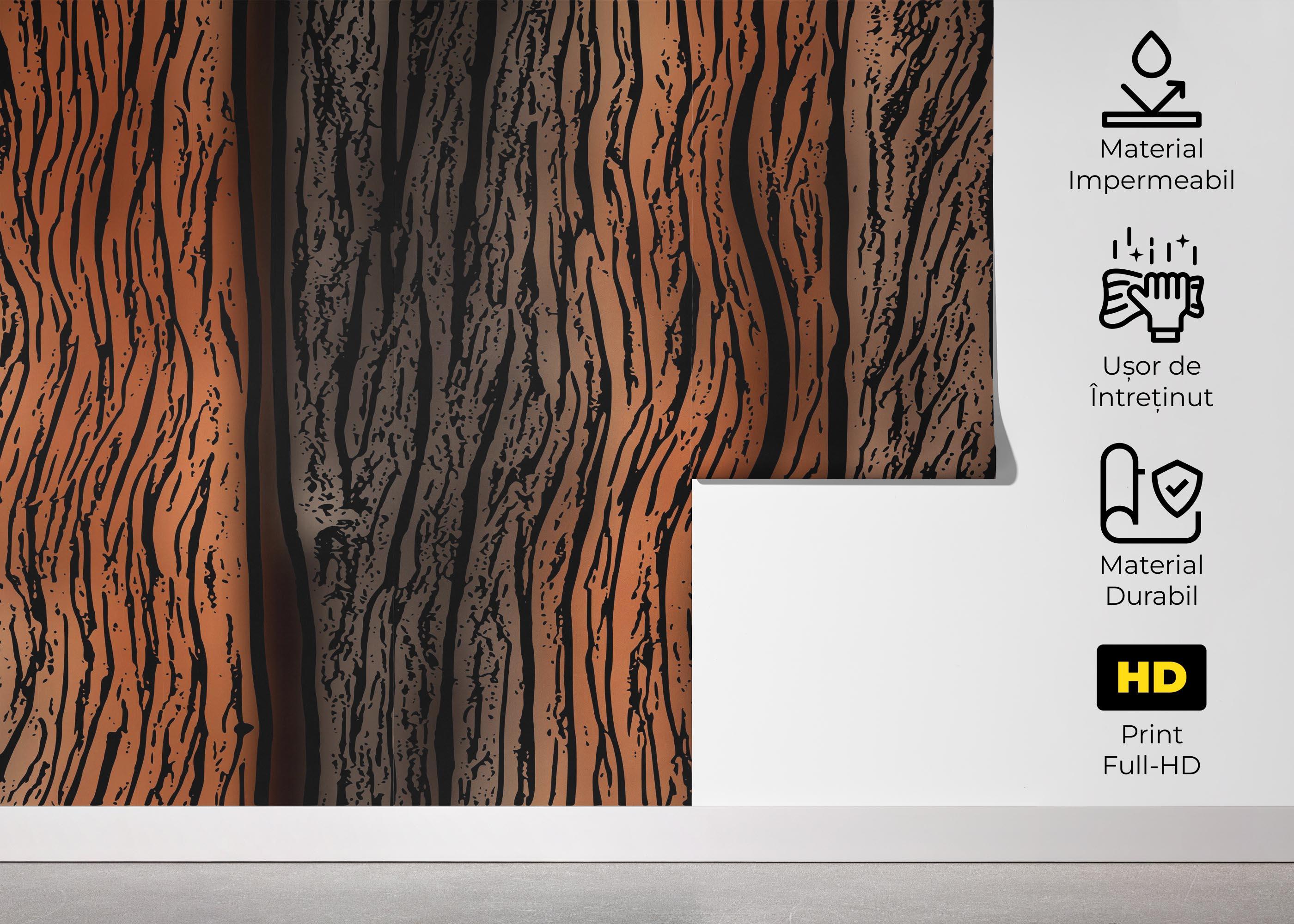 Fototapet Orange Black Wood mockup 5